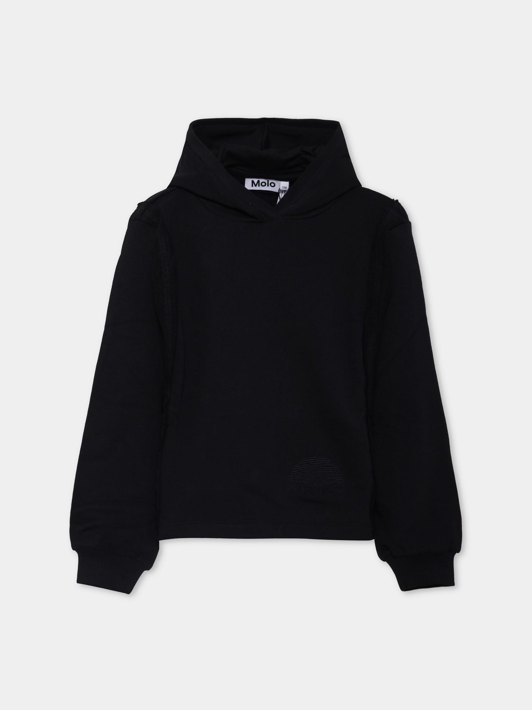 Felpa Madison nera per bambini con logo,Molo,2W25J307 0099