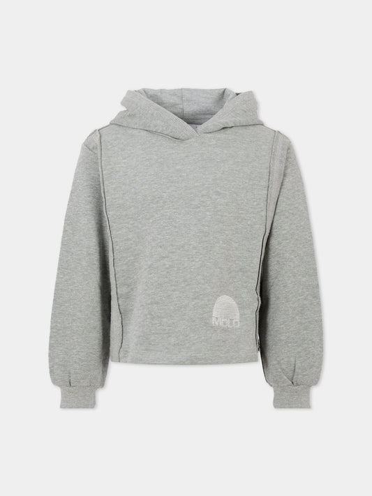 Felpa Madison grigia per bambini con logo,Molo,2W25J307 1046