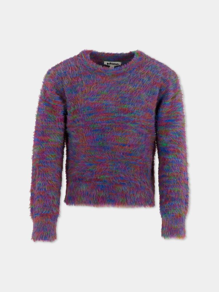 Maglione Garda viola per bambina con patch,Molo,2W25K215 5577