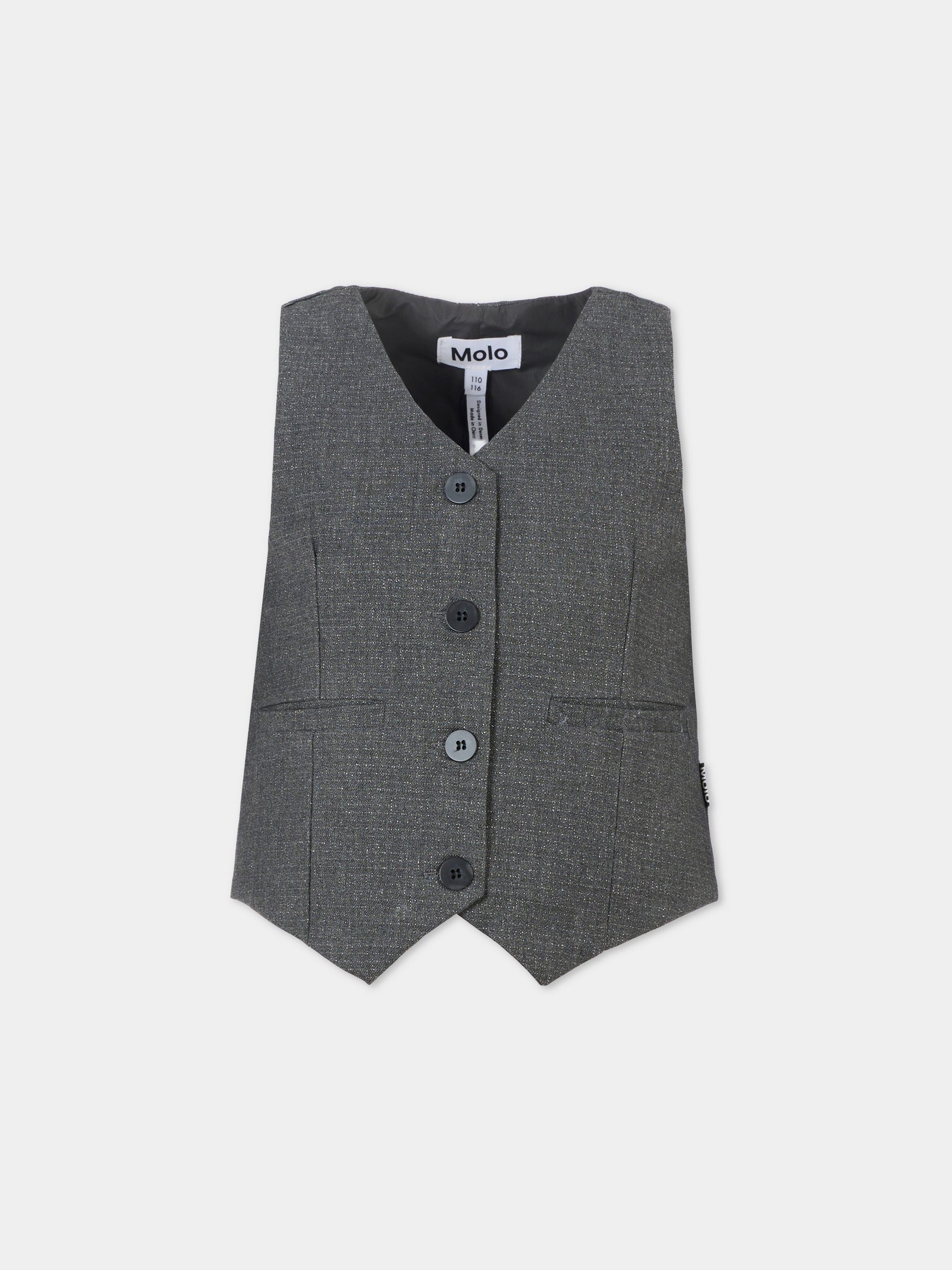 Panciotto Hollie grigio per bambina con lurex,Molo,2W25M202 9436