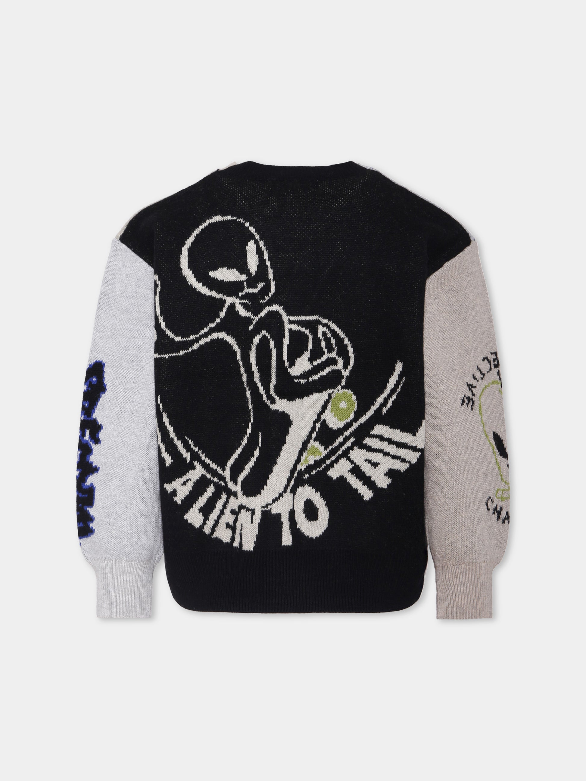 Cardigan Burt multicolor per bambino con alieno e quadrifoglio,Molo,1W25K301 9686