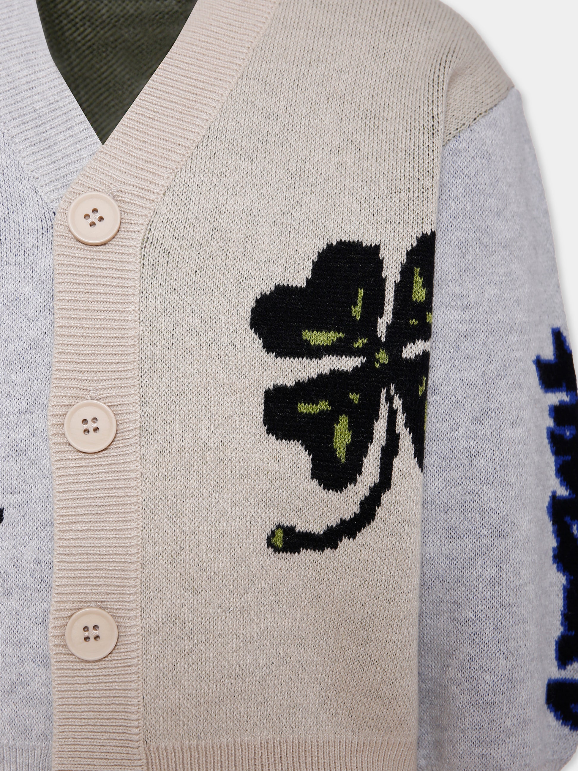 Cardigan Burt multicolor per bambino con alieno e quadrifoglio,Molo,1W25K301 9686