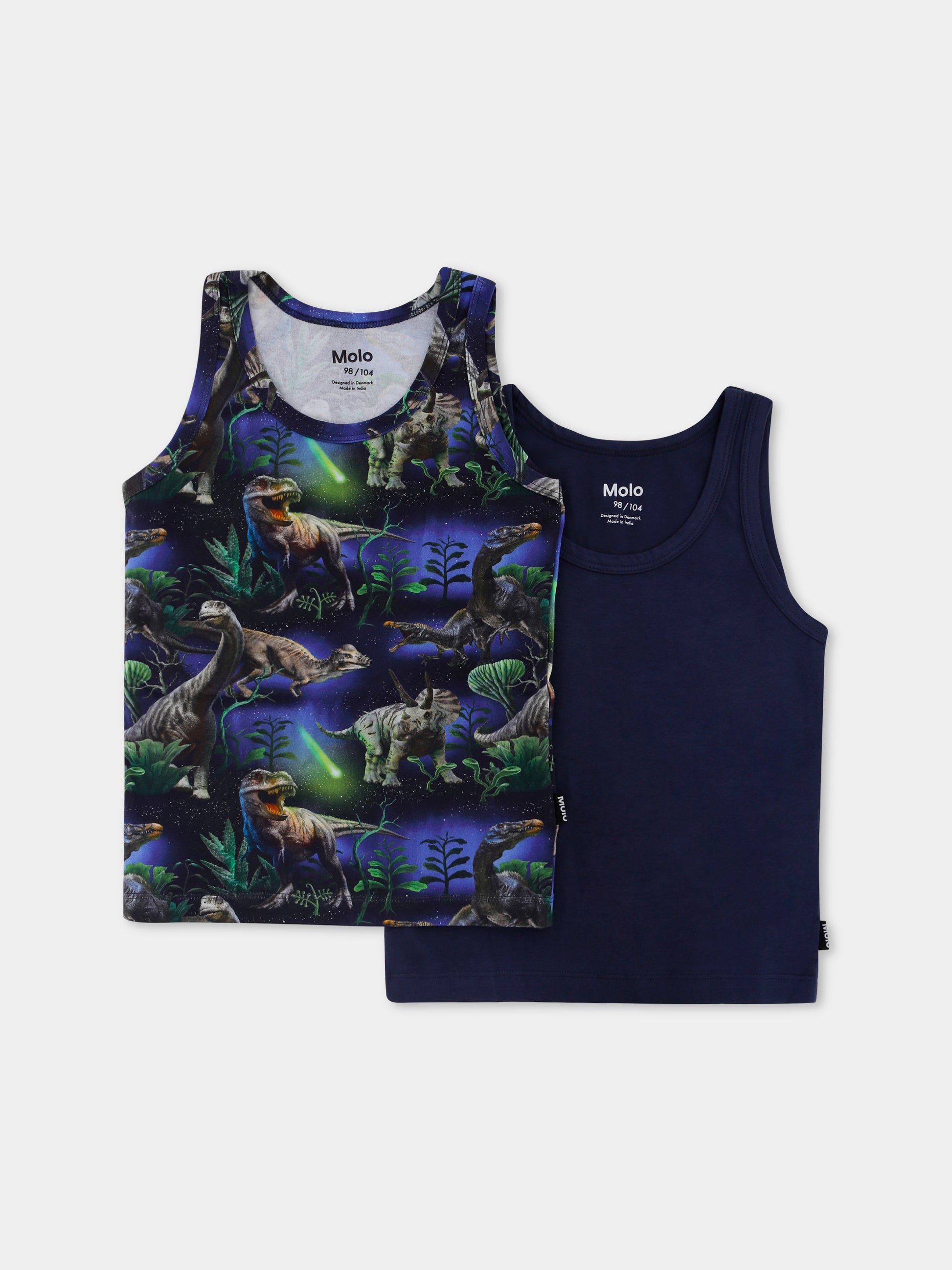 Set canottiere Jayden blu per bambino dinosauri,Molo,1W25Q101 9457