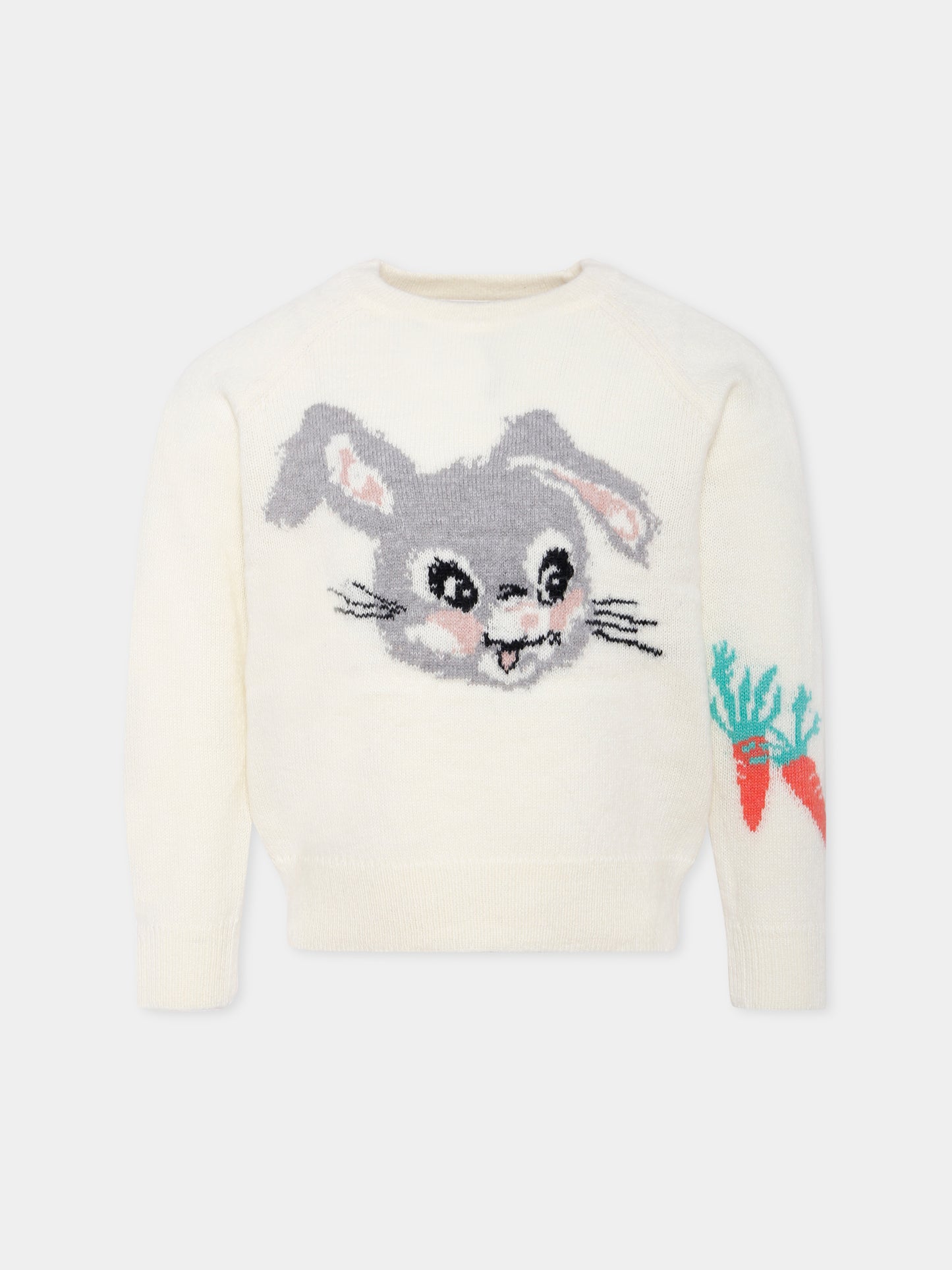 Maglione Gilby avorio per bambina con coniglio,Molo,4W25K203 9653