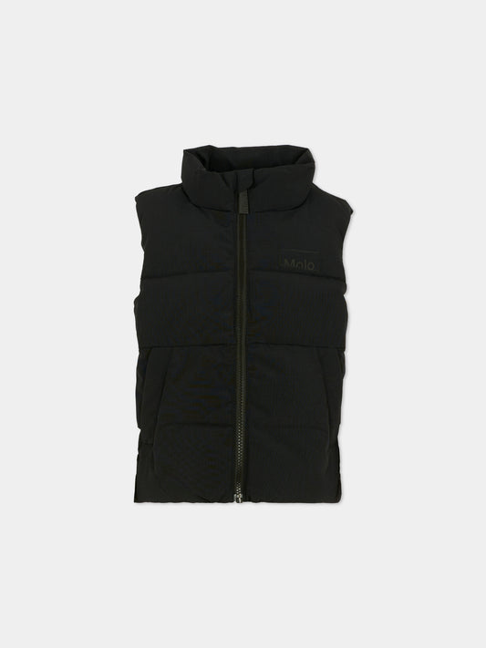 Gilet Hieke nero per bambino con logo,Molo,5W25M201 0099