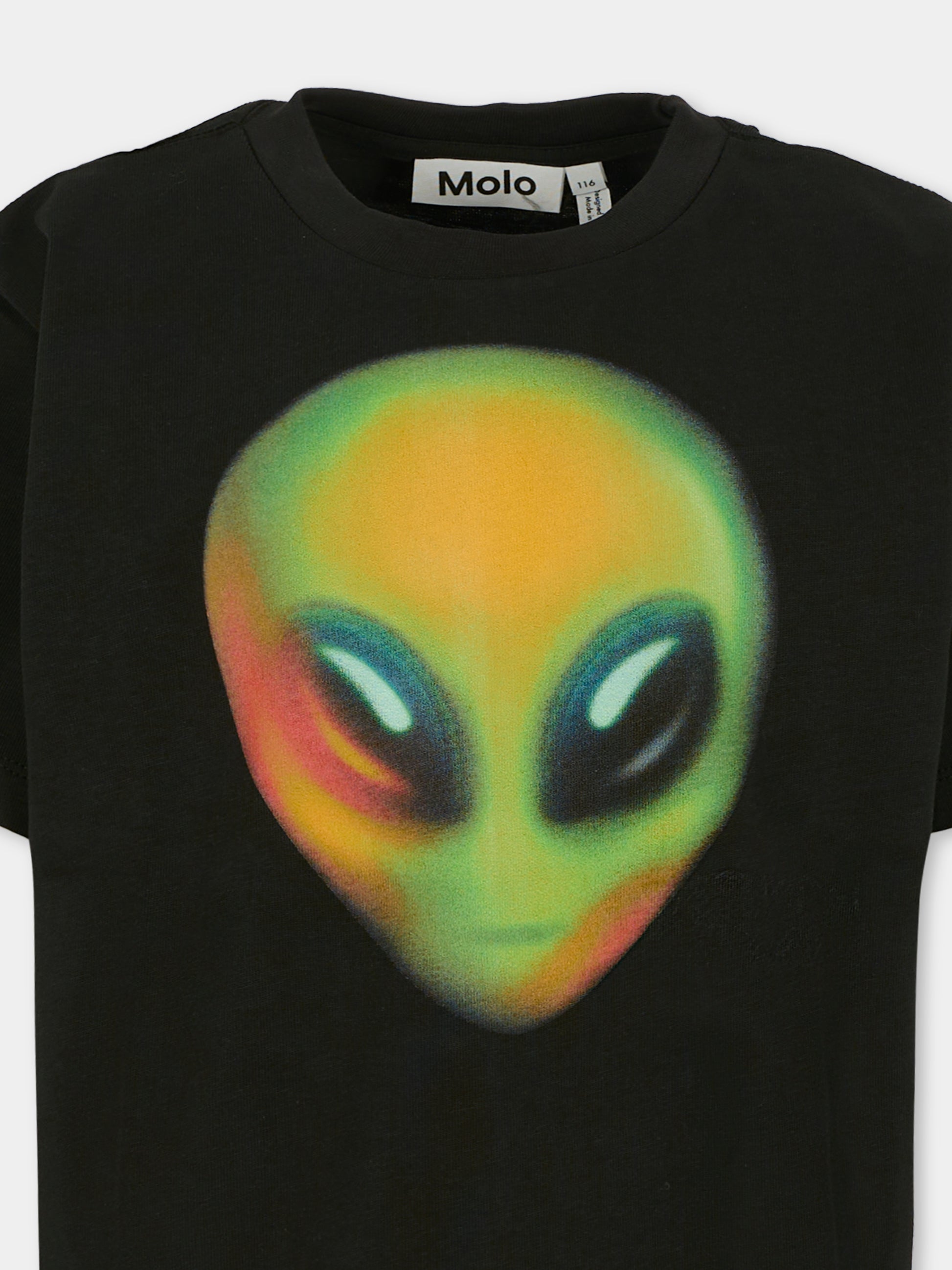 T-shirt Rodney nera per bambino con alieno,Molo,6W25A204 9628