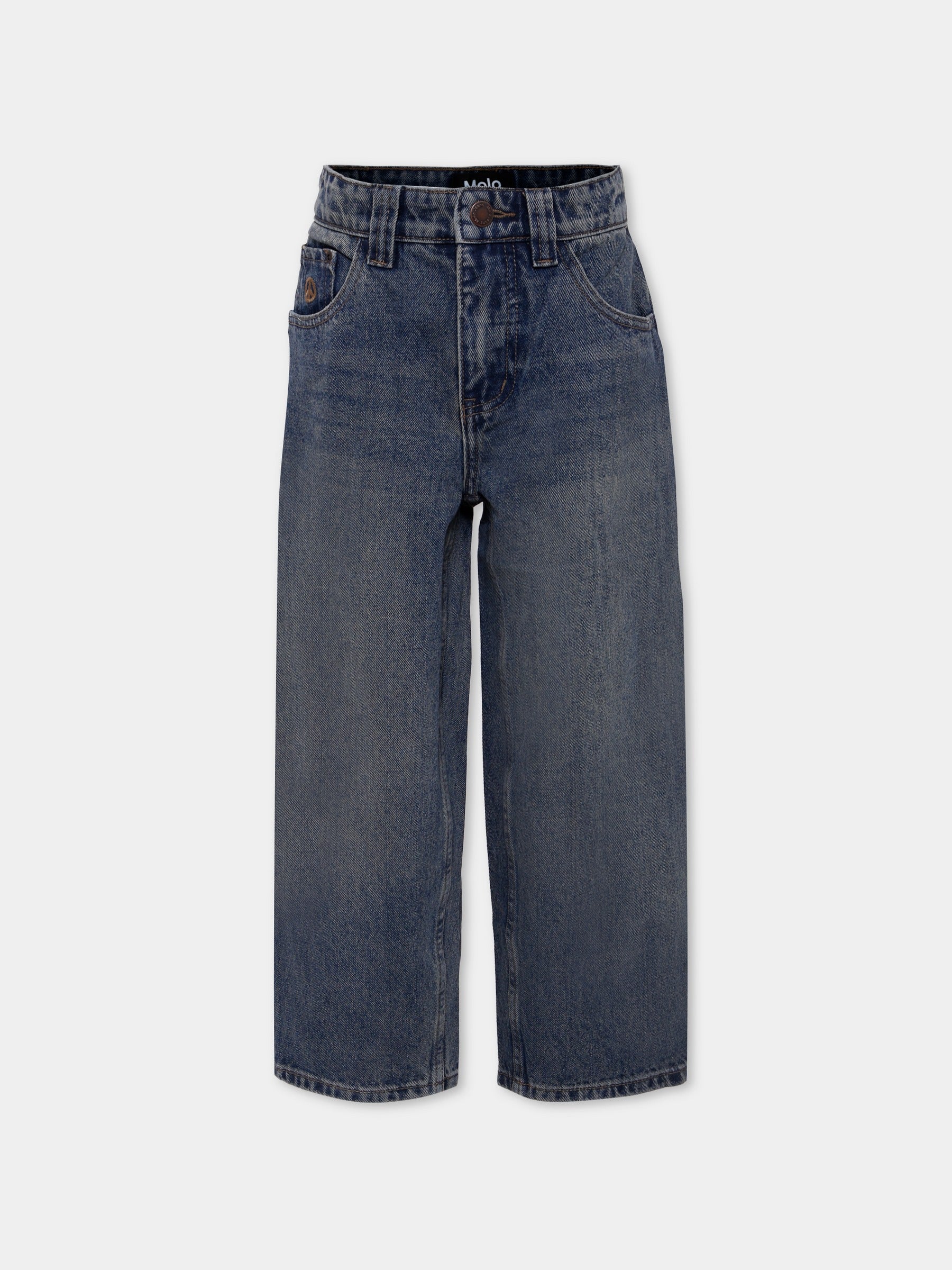 Jeans Aska denim per bambini con simbolo della pace,Molo,6W25I103 9397