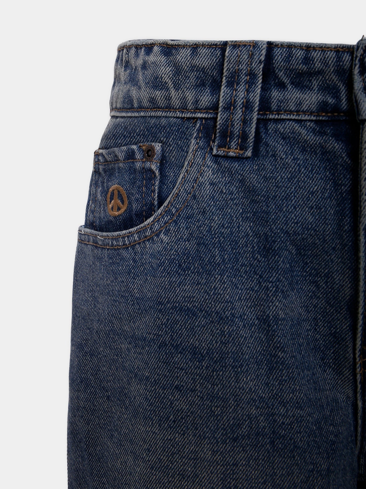 Jeans Aska denim per bambini con simbolo della pace,Molo,6W25I103 9397