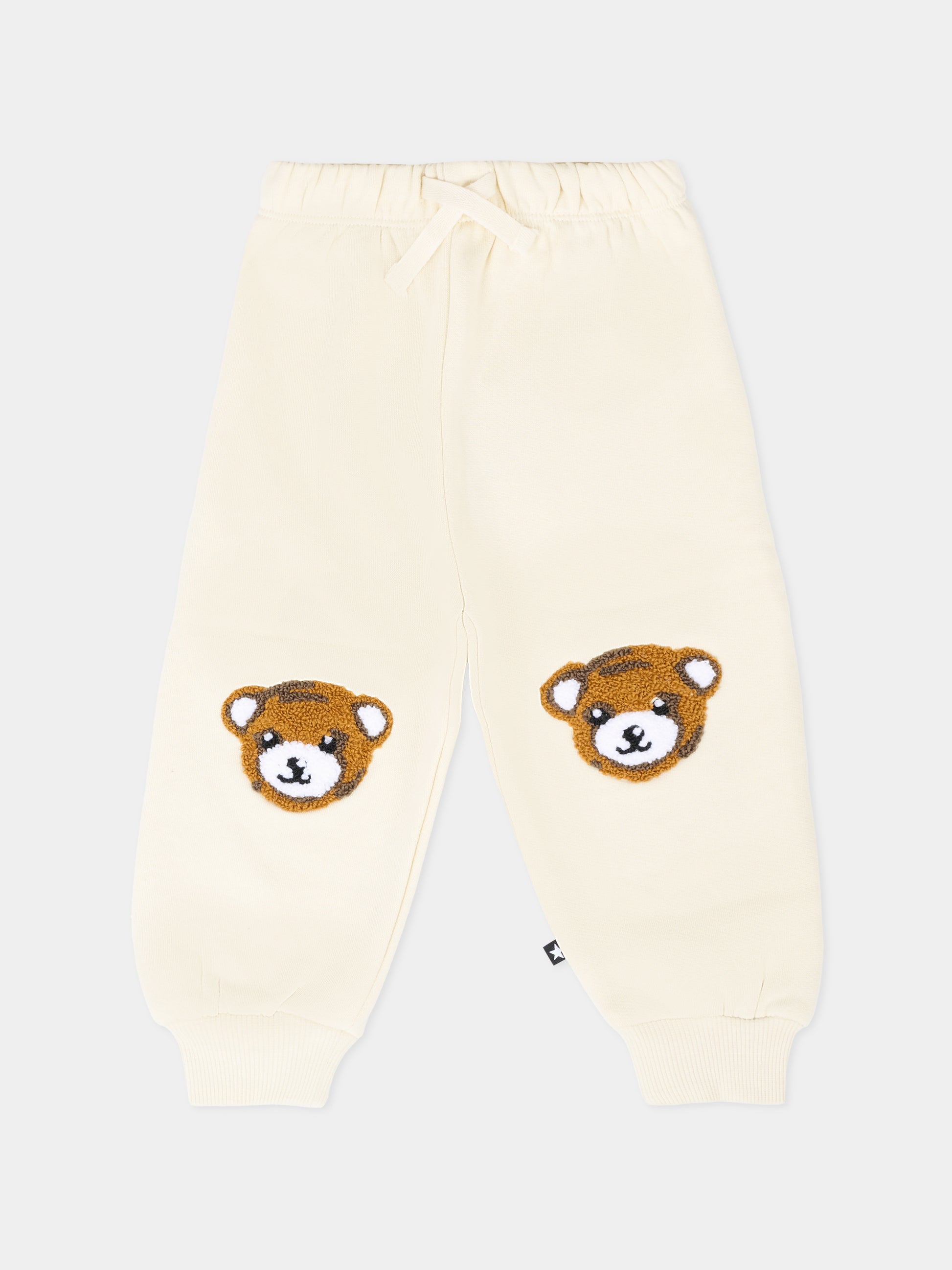 Pantaloni Simeon avorio per neonati con orso,Molo,6W25I215 8955