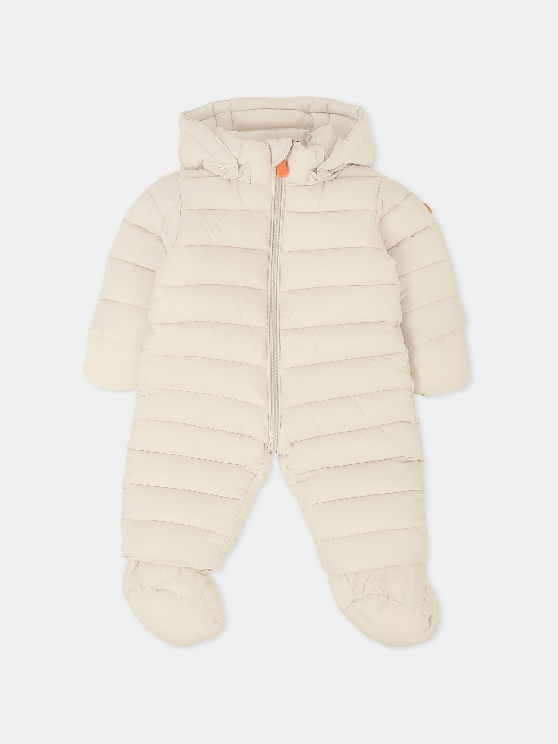 Piumino Storm beige per neonati con logo,Save The Duck Kids,I30002X GIGA21 40019