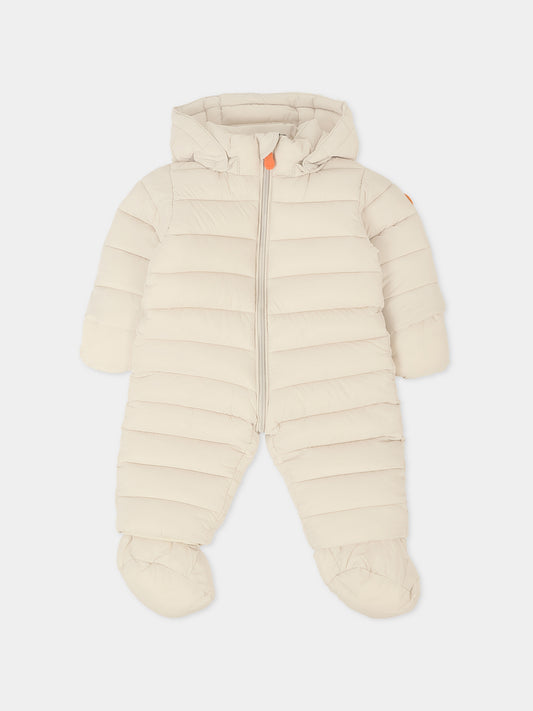 Piumino Storm beige per neonati con logo,Save The Duck Kids,I30002X GIGA21 40019