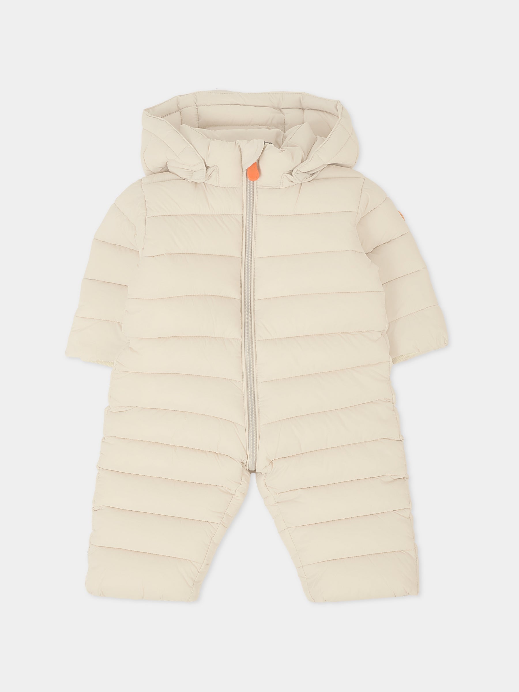 Piumino Storm beige per neonati con logo,Save The Duck Kids,I30002X GIGA21 40019