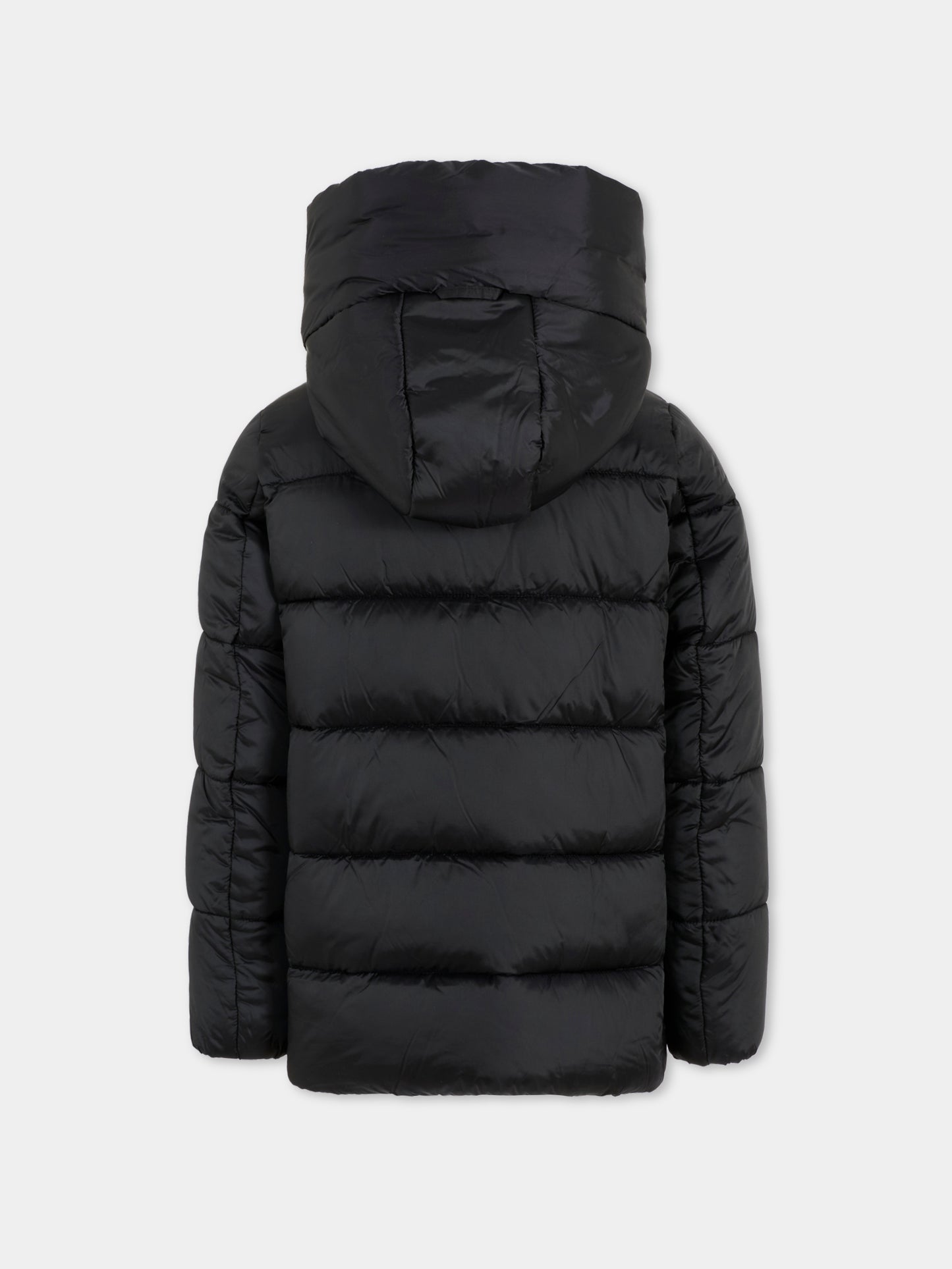 Piumino Gracie nero per bambina con logo,Save The Duck Kids,J45650G IRIS21 10000