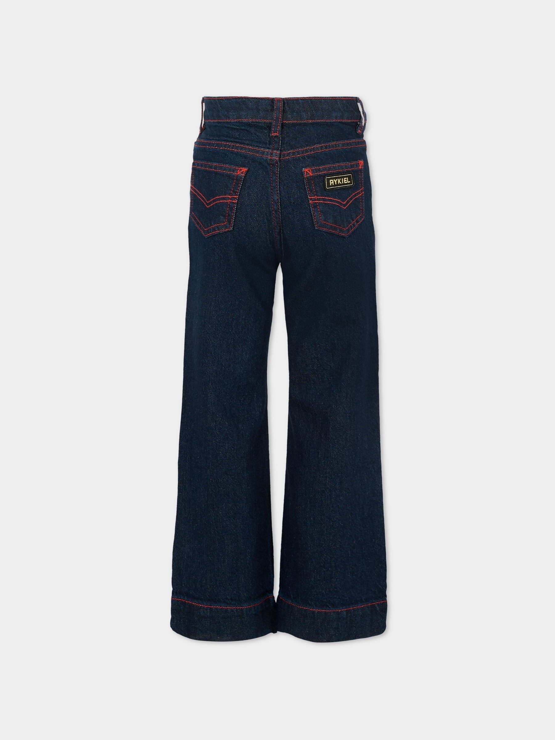 Jeans denim per bambina con logo e cuore,Sonia Rykiel Paris,A00336 Z10