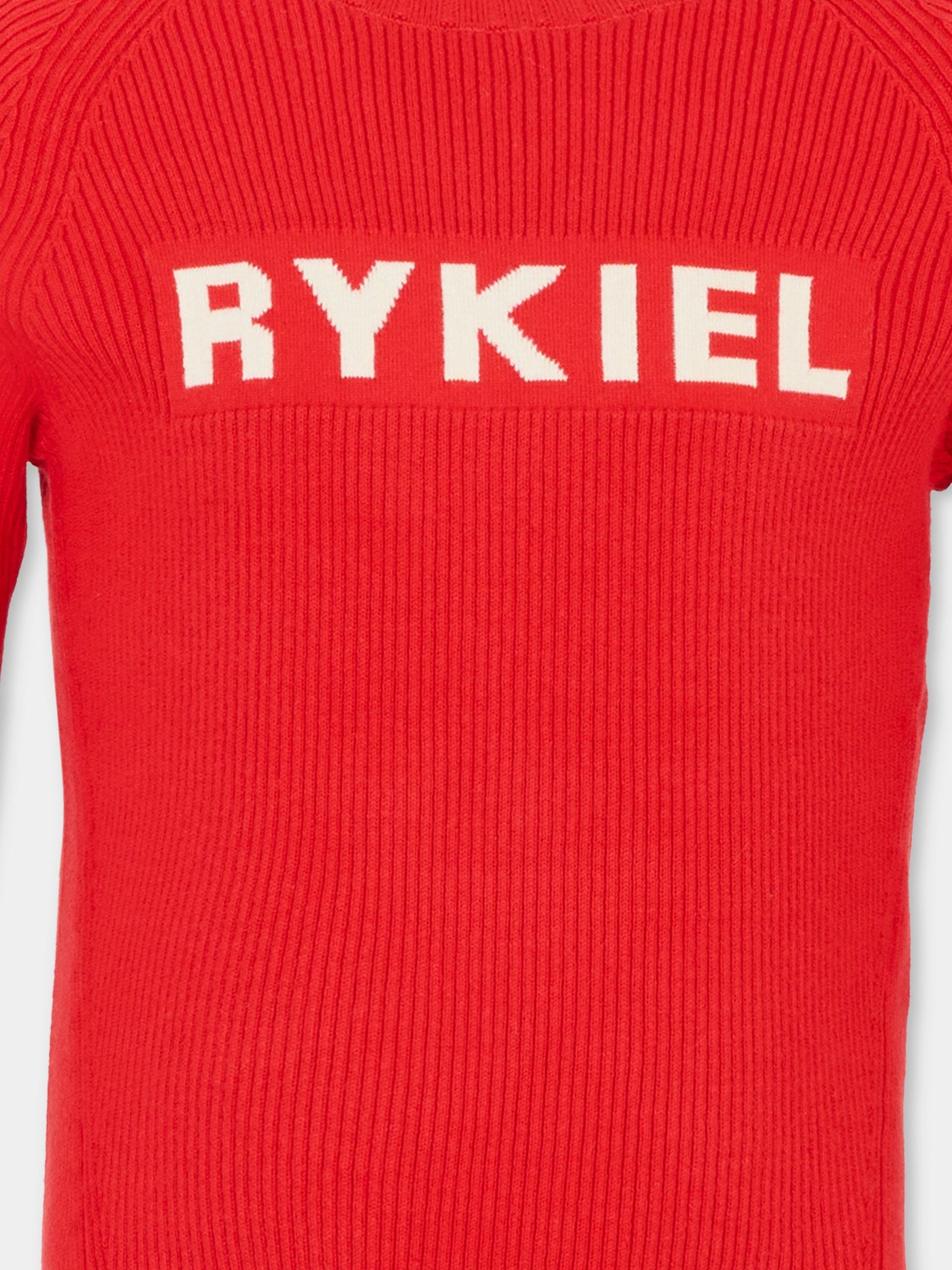 Maglione rosso per bambina con logo,Sonia Rykiel Paris,A00342 97E