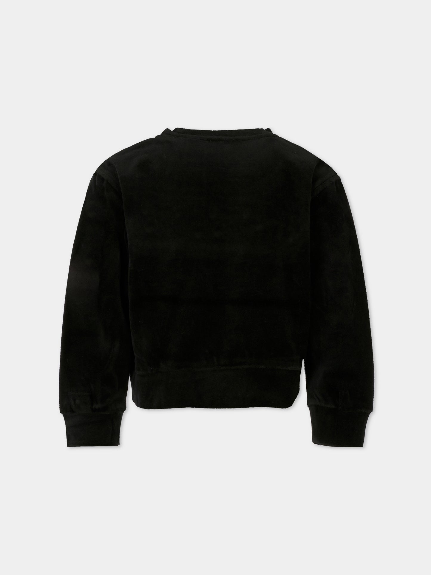 Felpa nera per bambina con logo,Sonia Rykiel Paris,A00343 09B