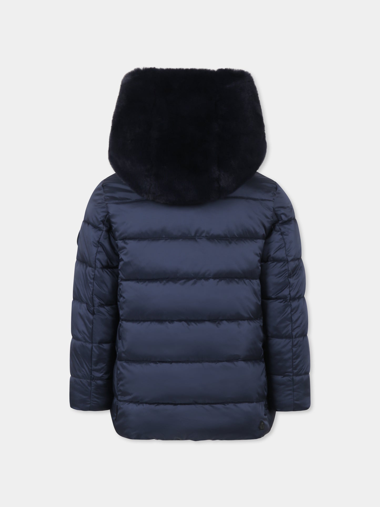 Piumino Faye blu per bambina con logo,Save The Duck Kids,J40280G JADE19 90064