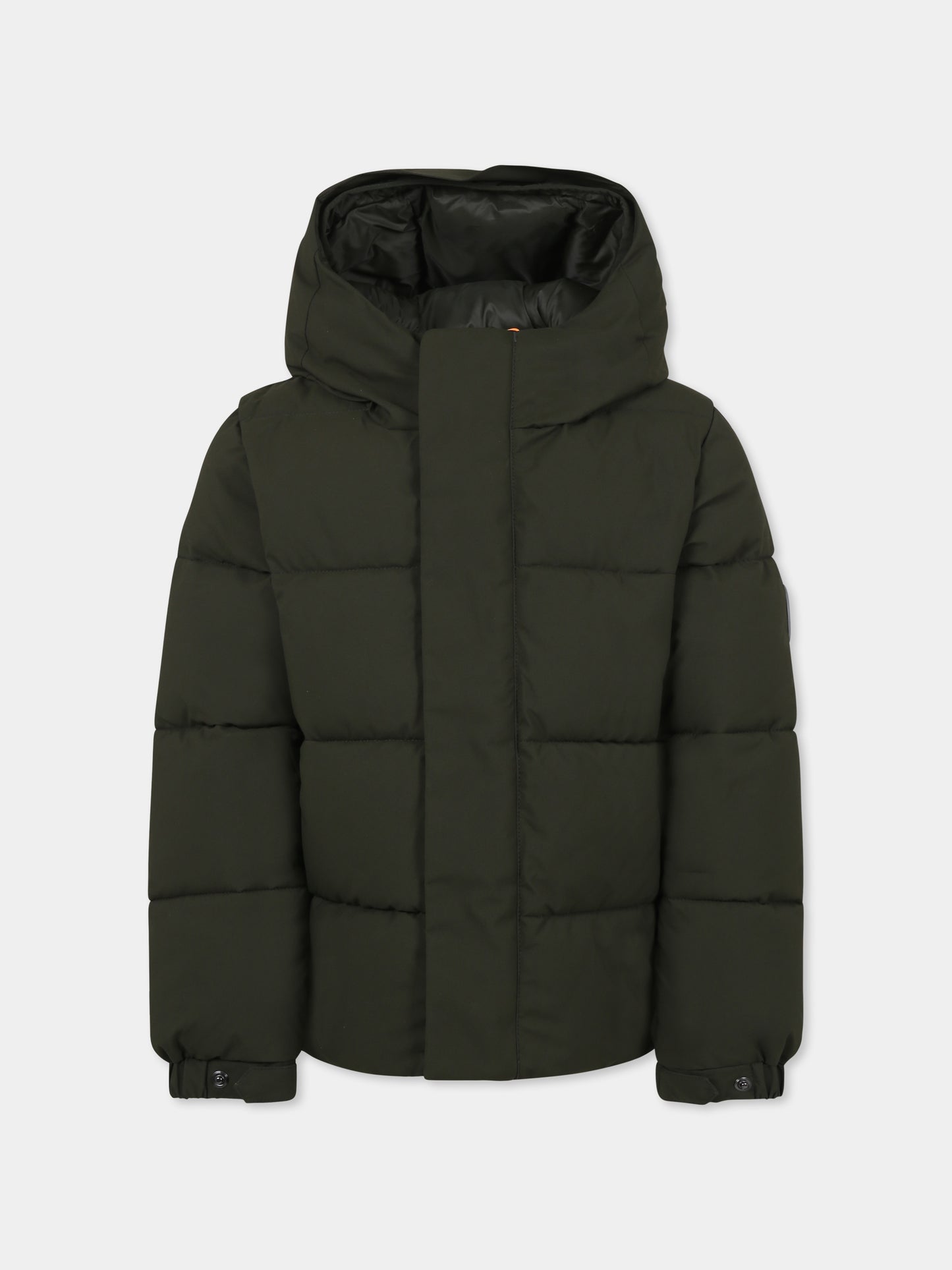 Piumino Norwood verde per bambino con logo,Save The Duck Kids,P31888B MATT19 50071
