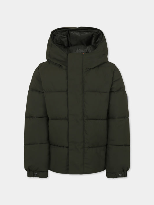 Piumino Norwood verde per bambino con logo,Save The Duck Kids,P31888B MATT19 50071