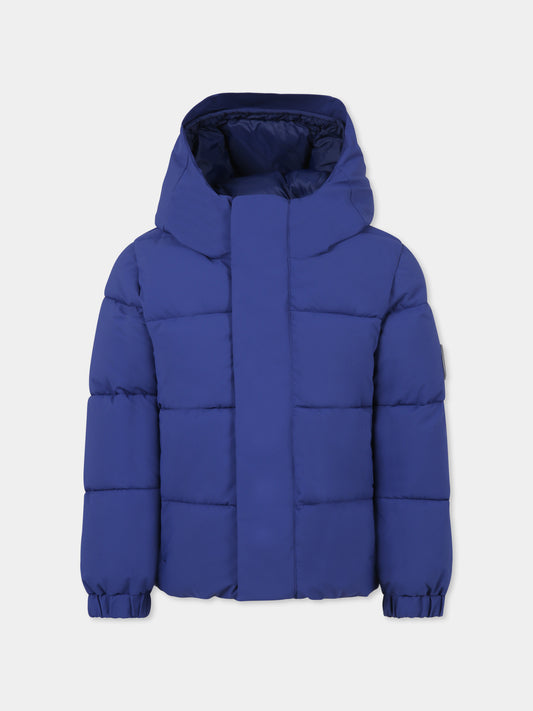 Piumino Norwood blu per bambino con logo,Save The Duck Kids,P31888B MATT19 90025