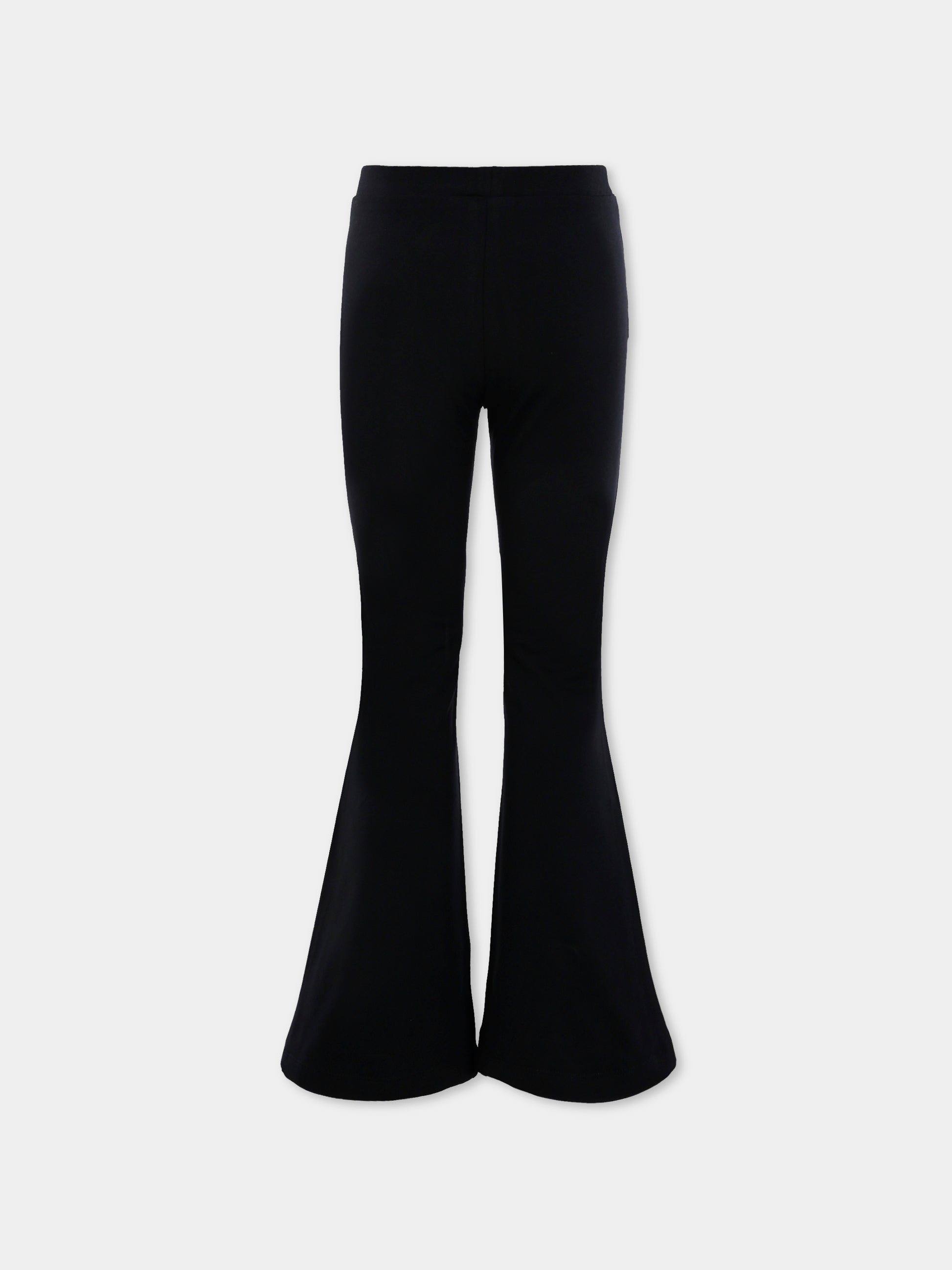 Leggings neri per bambina con logo,Moschino Kids,HDP06S LBA11 60100