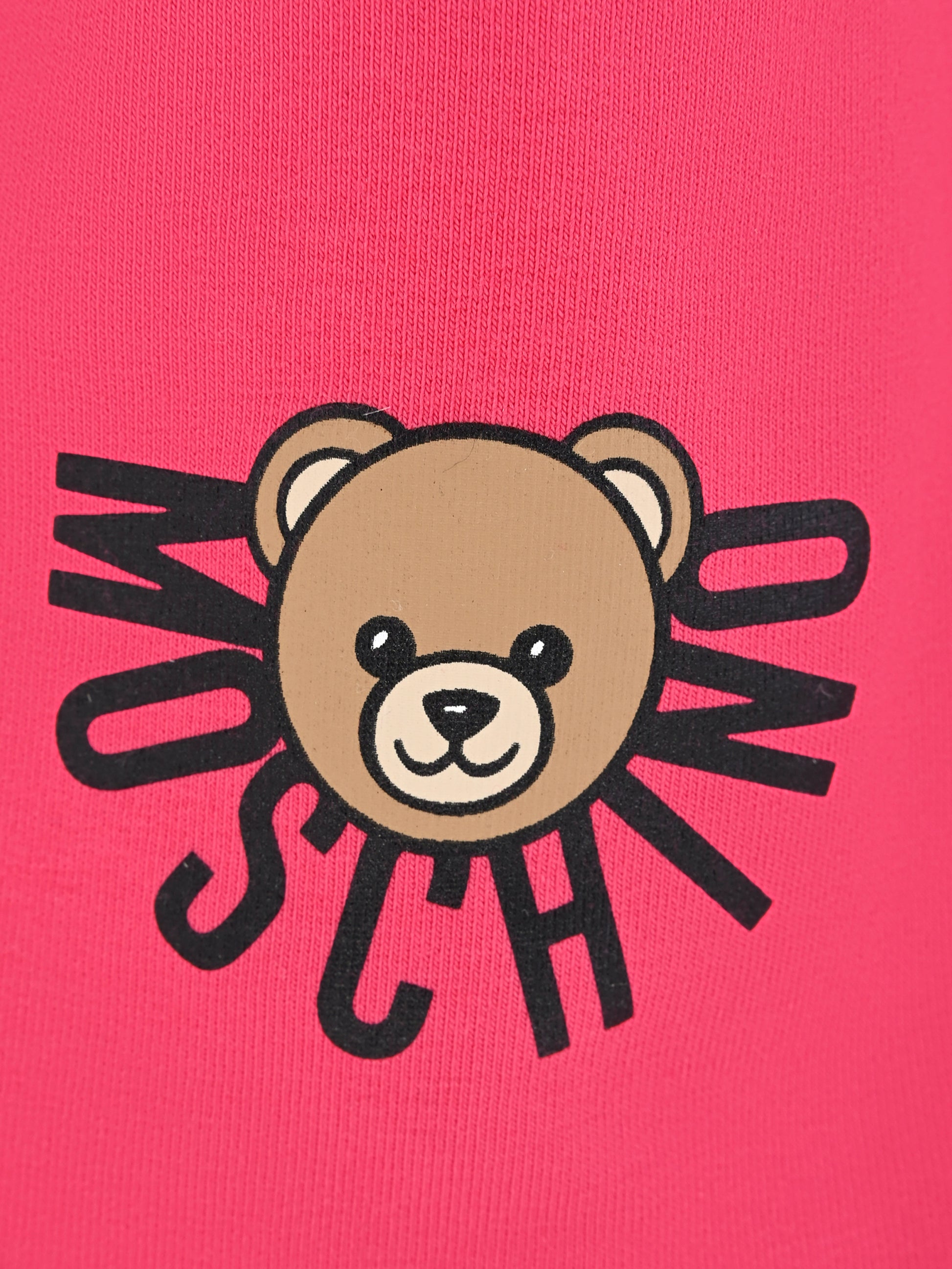 Berretto fucsia per bambina con logo e Teddy Bear,Moschino Kids,HMX02M LDA17 50541