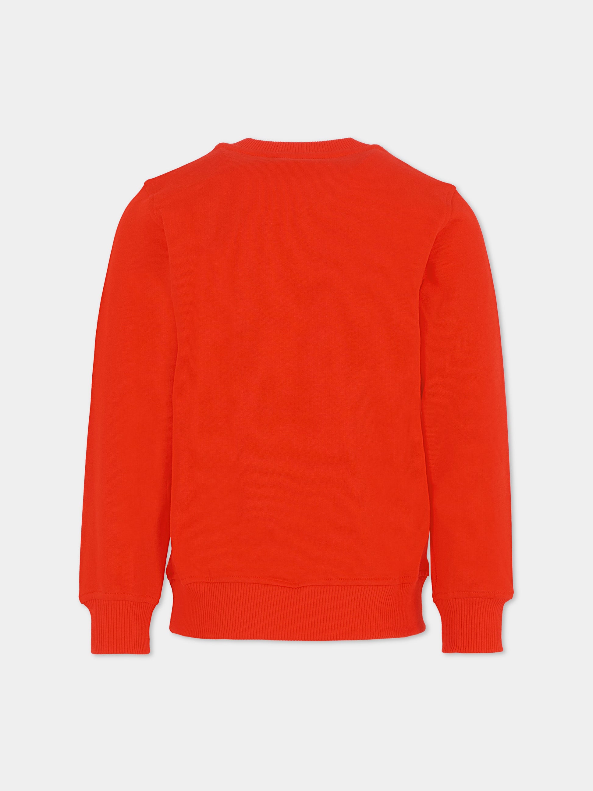 Felpa rossa per bambini con Teddy Bear e ghirlanda natalizia,Moschino Kids,HQF08V LCA14 50109