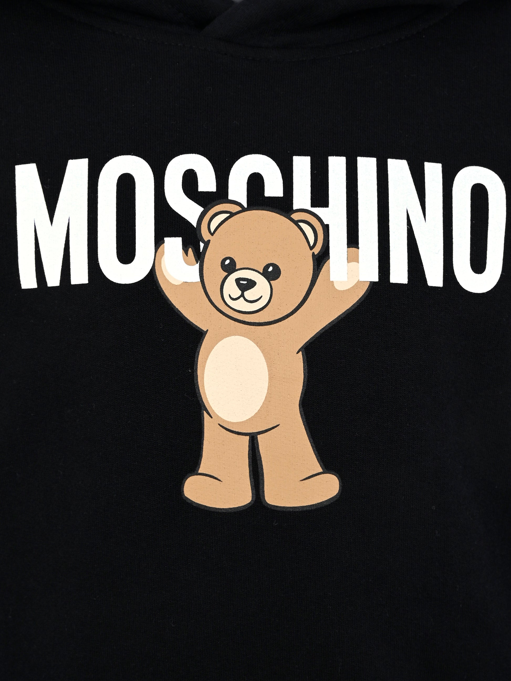 Felpa nera per bambini con Teddy Bear,Moschino Kids,HUF09F LCA40 60100
