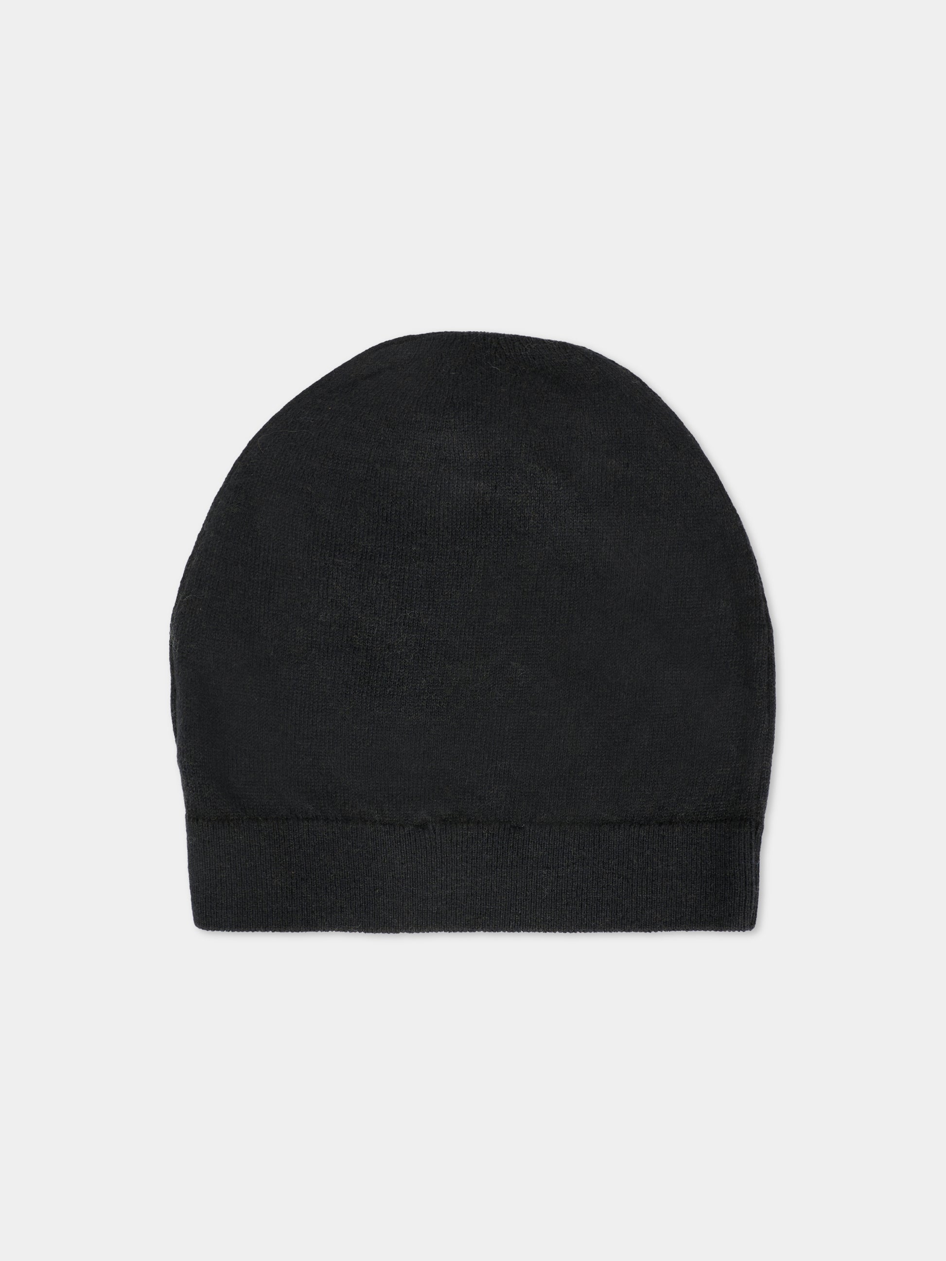 Berretto nero per bambini con Teddy Bear e logo,Moschino Kids,HUX02O LHE43 60100