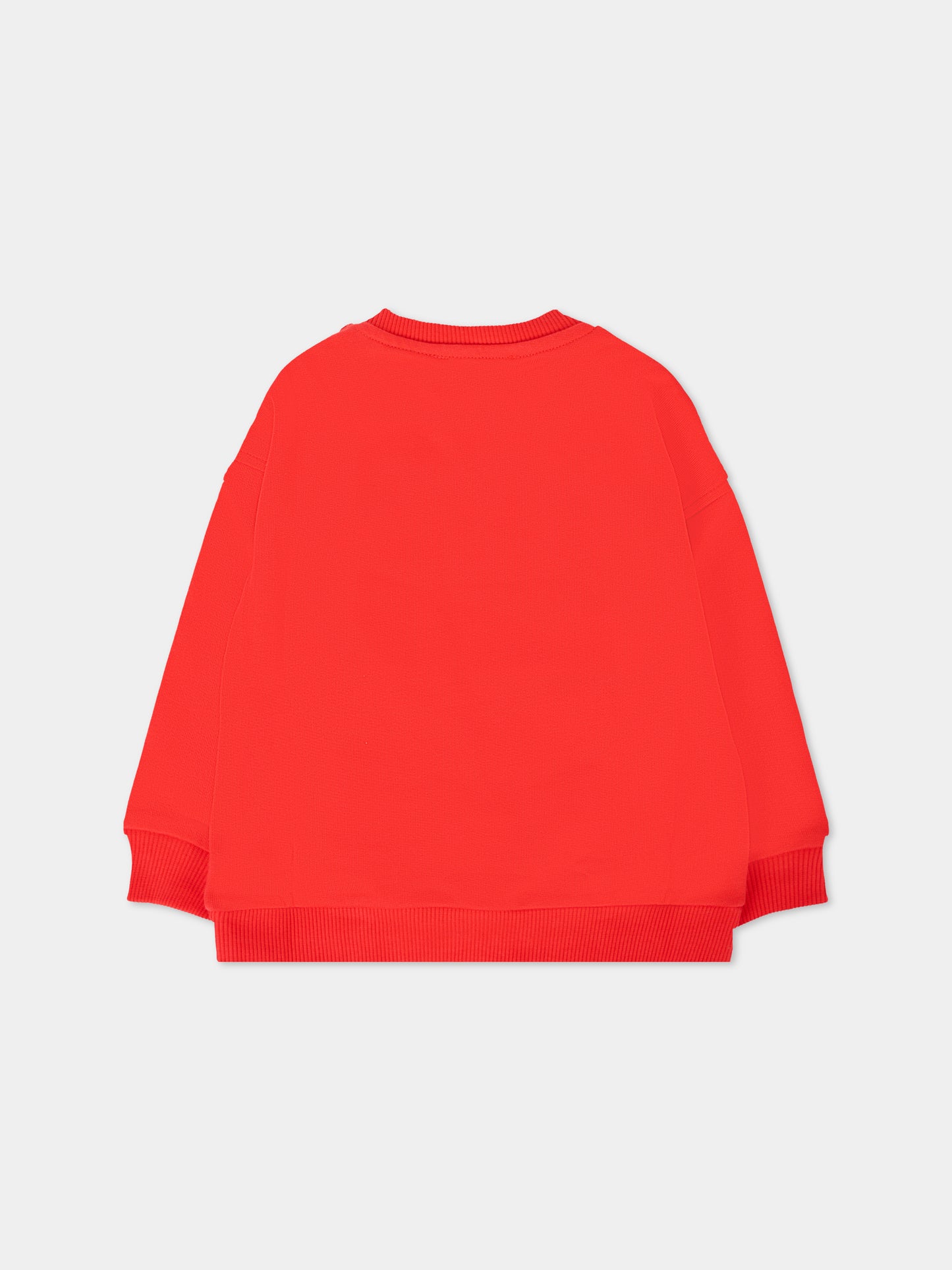 Felpa rossa per neonati con logo e Teddy Bear,Moschino Kids,M8F03Q LCA83 50109