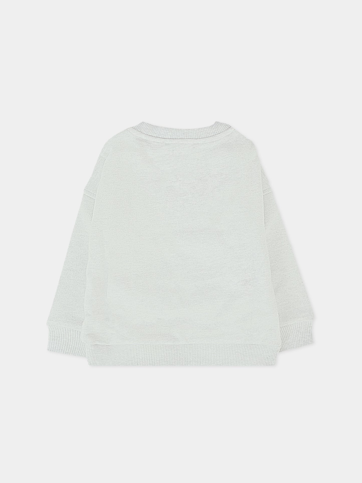 Felpa grigia per neonati con logo e Teddy Bear,Moschino Kids,M8F03Q LCA83 60901