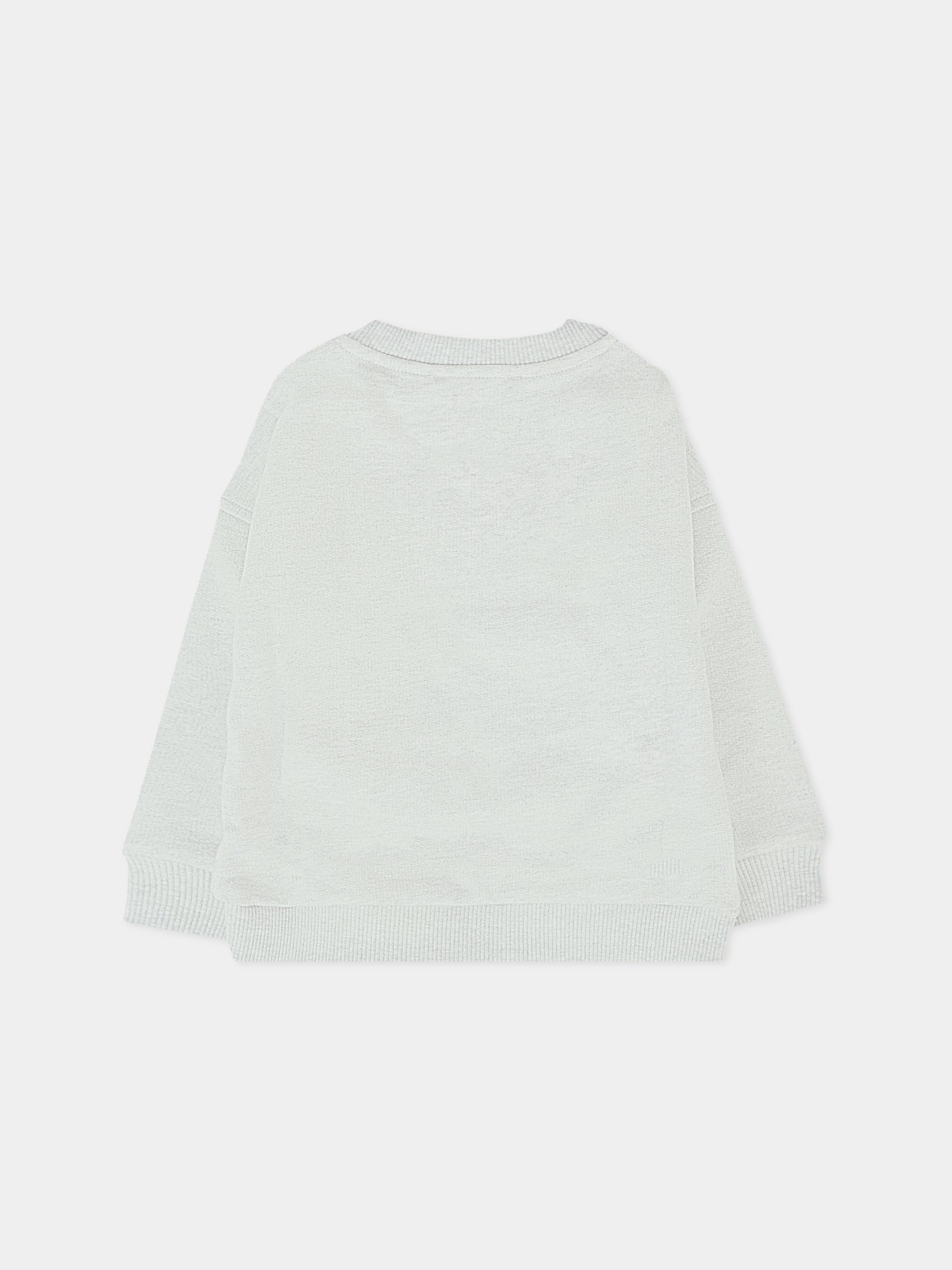 Felpa grigia per neonati con logo e Teddy Bear,Moschino Kids,M8F03Q LCA83 60901