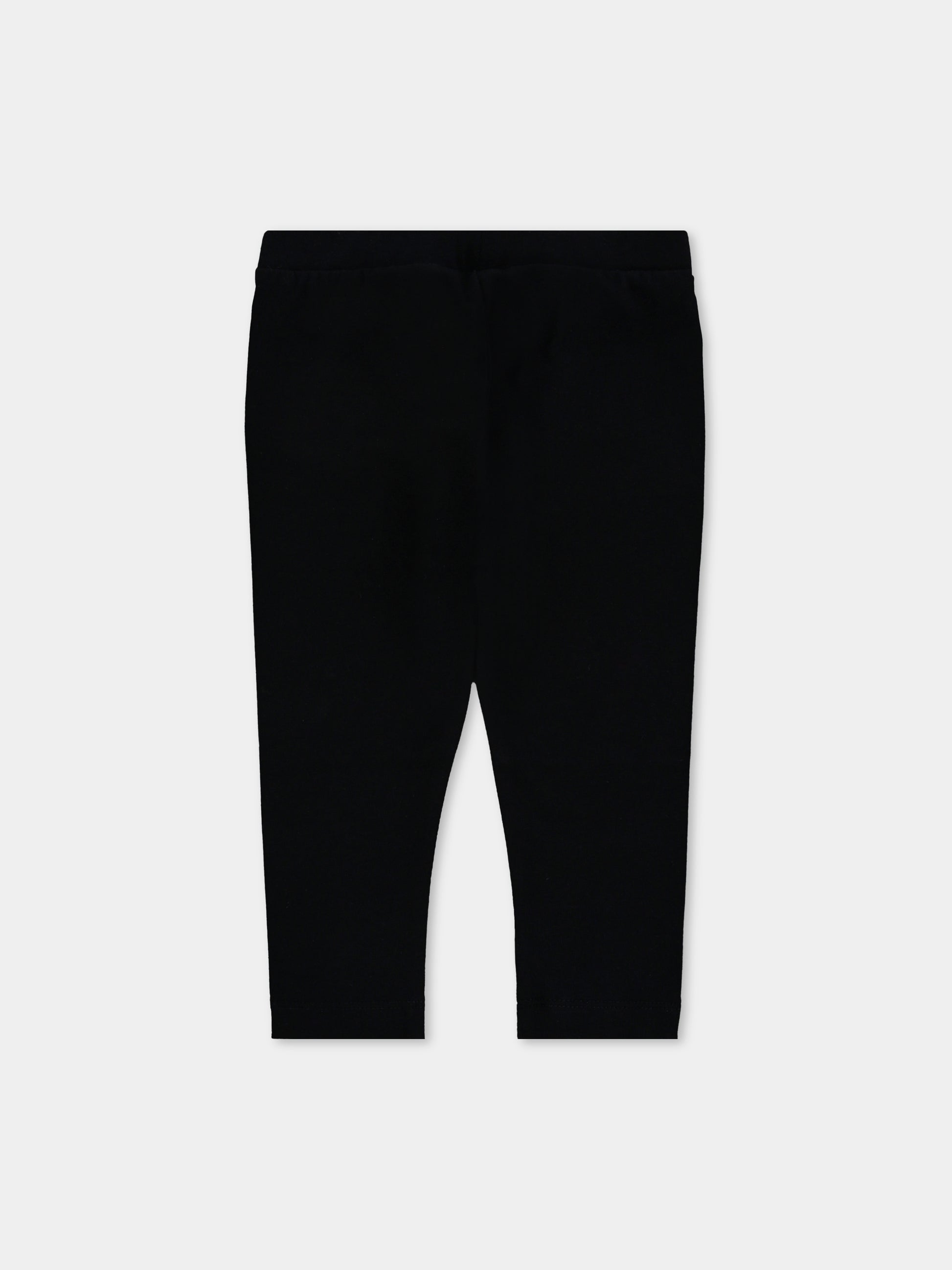 Leggings neri per neonata con logo,Moschino Kids,MDP03H LBA11 60100