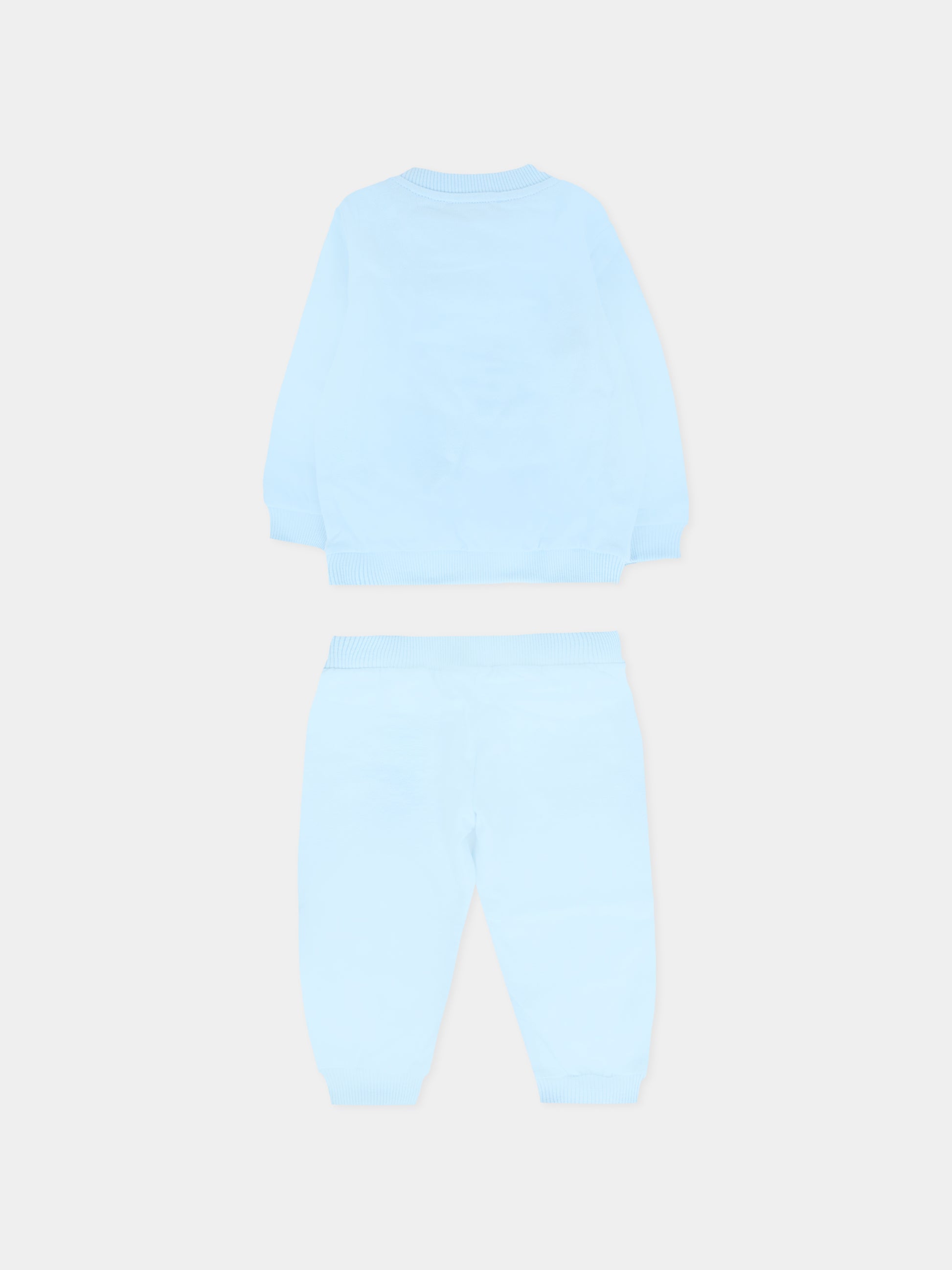 Completo celeste per neonato con Teddy Bear,Moschino Kids,MMK05E LCA40 40304