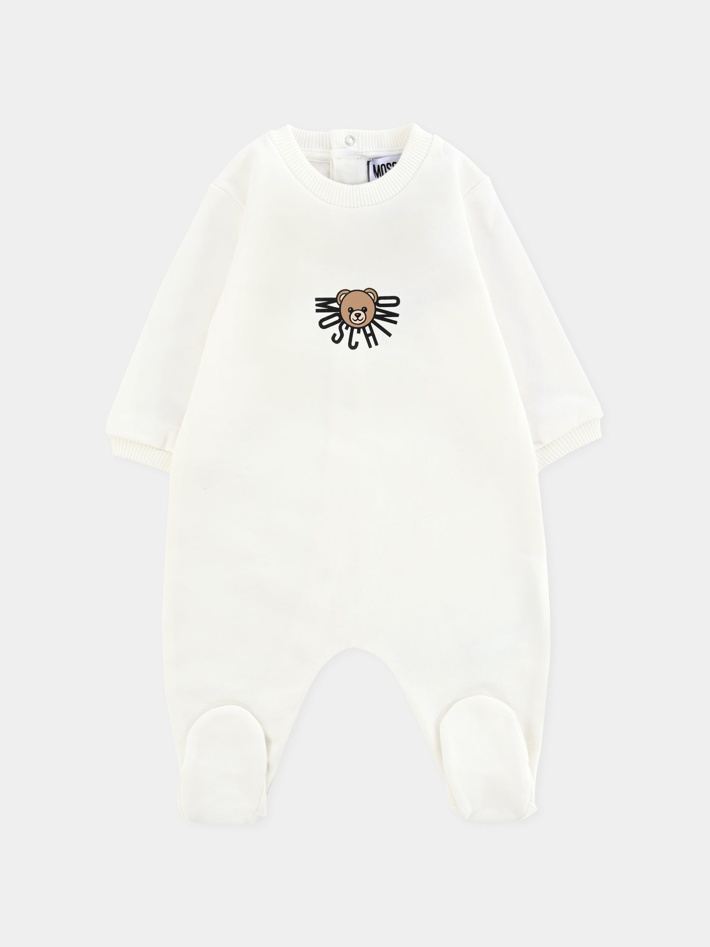 Tutina avorio per neonati con Teddy Bear,Moschino Kids,MNY05L LCA40 10063
