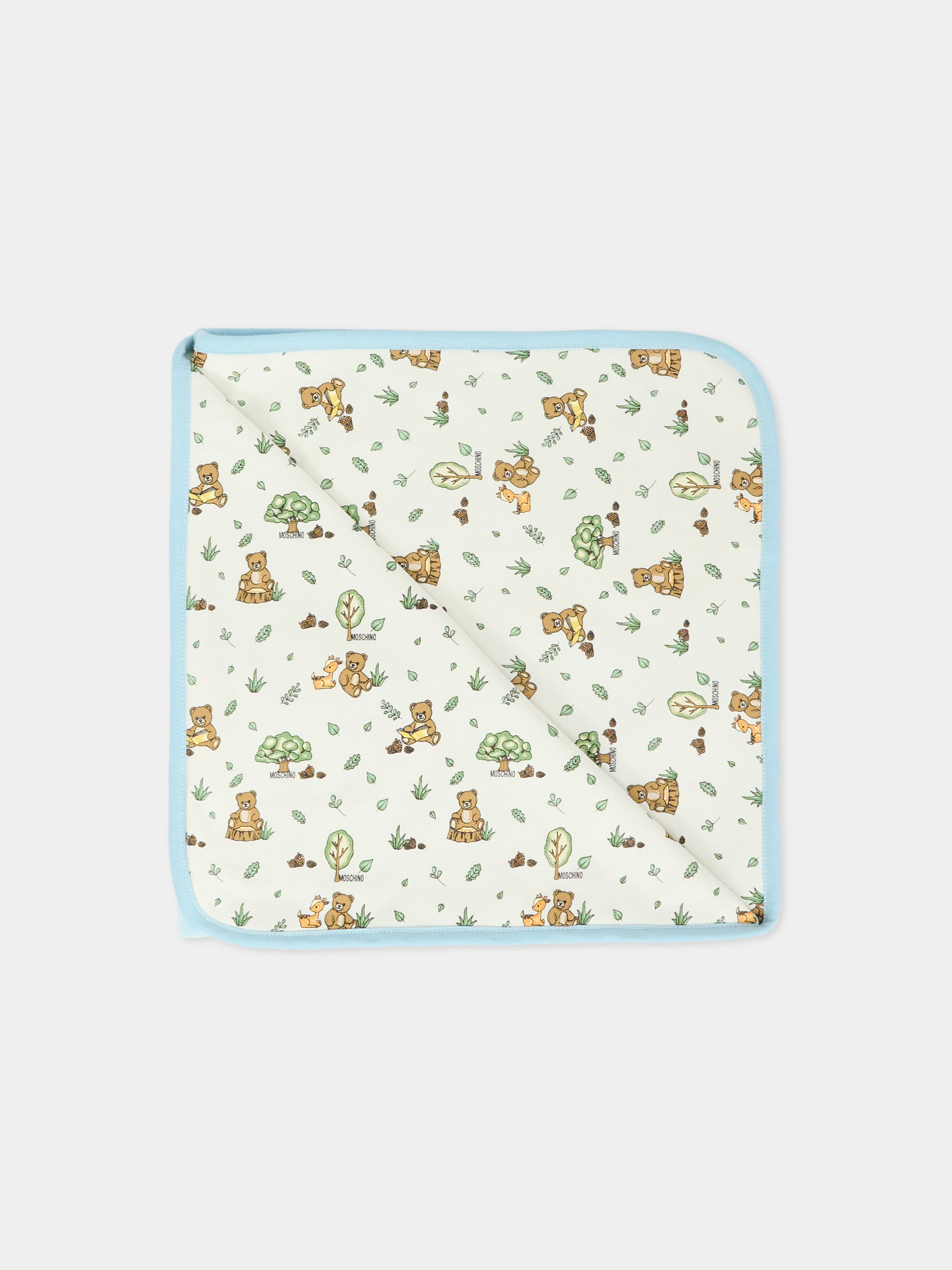 Coperta celeste per neonato con Teddy Bear,Moschino Kids,MPB00F LGA27 40304