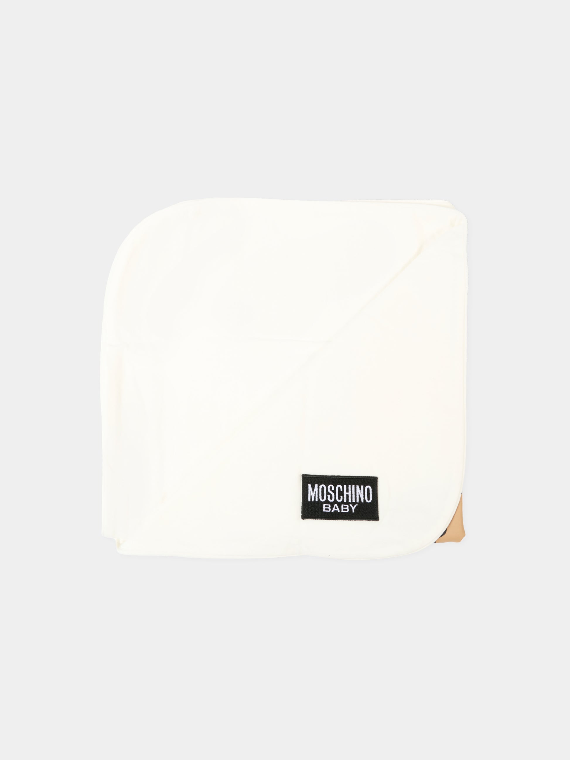 Coperta avorio per neonati con Teddy Bear,Moschino Kids,MQB00F LCA40 10063