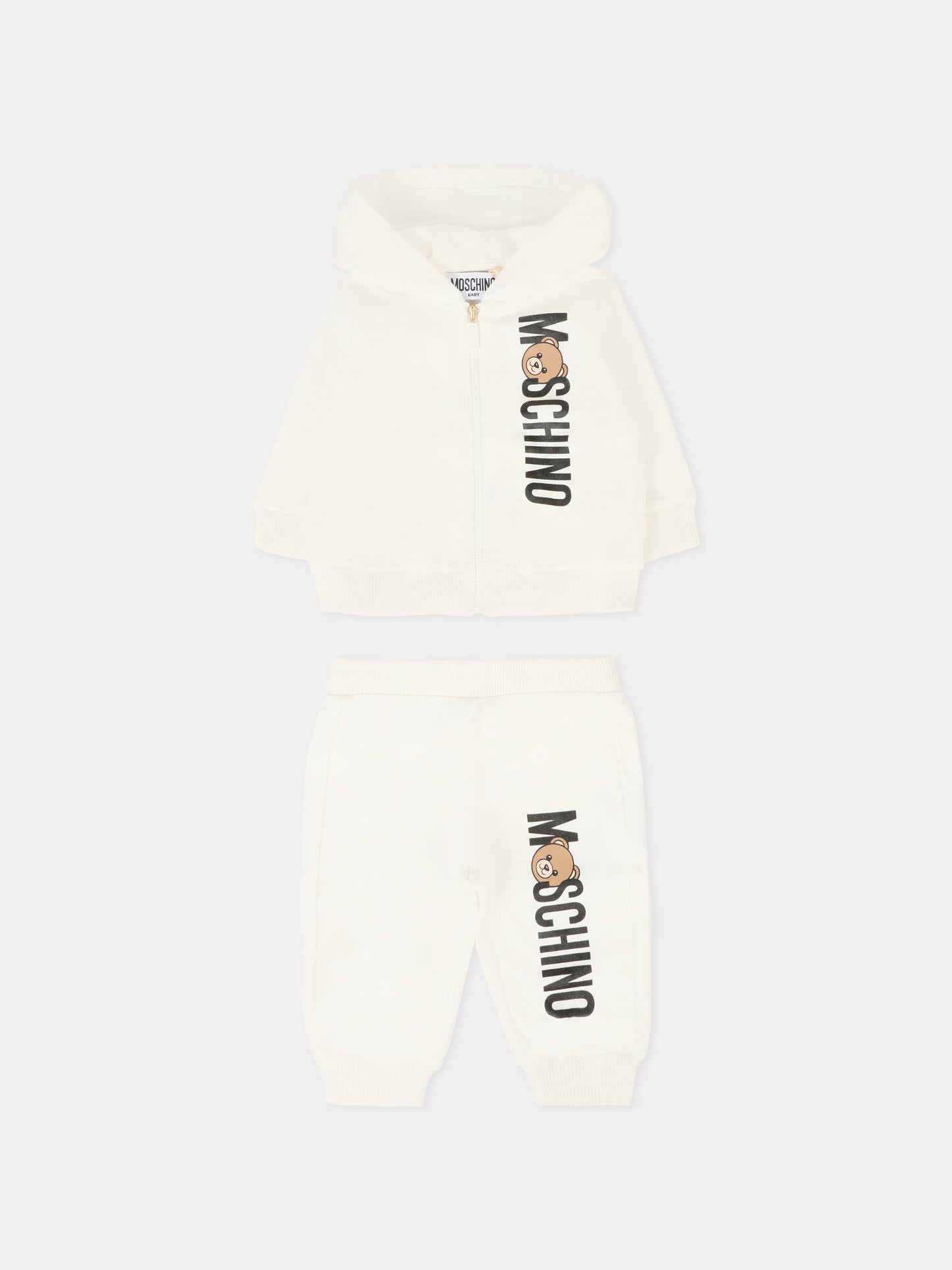 Completo avorio per neonati con Teddy Bear,Moschino Kids,MUK05D LCA63 10063