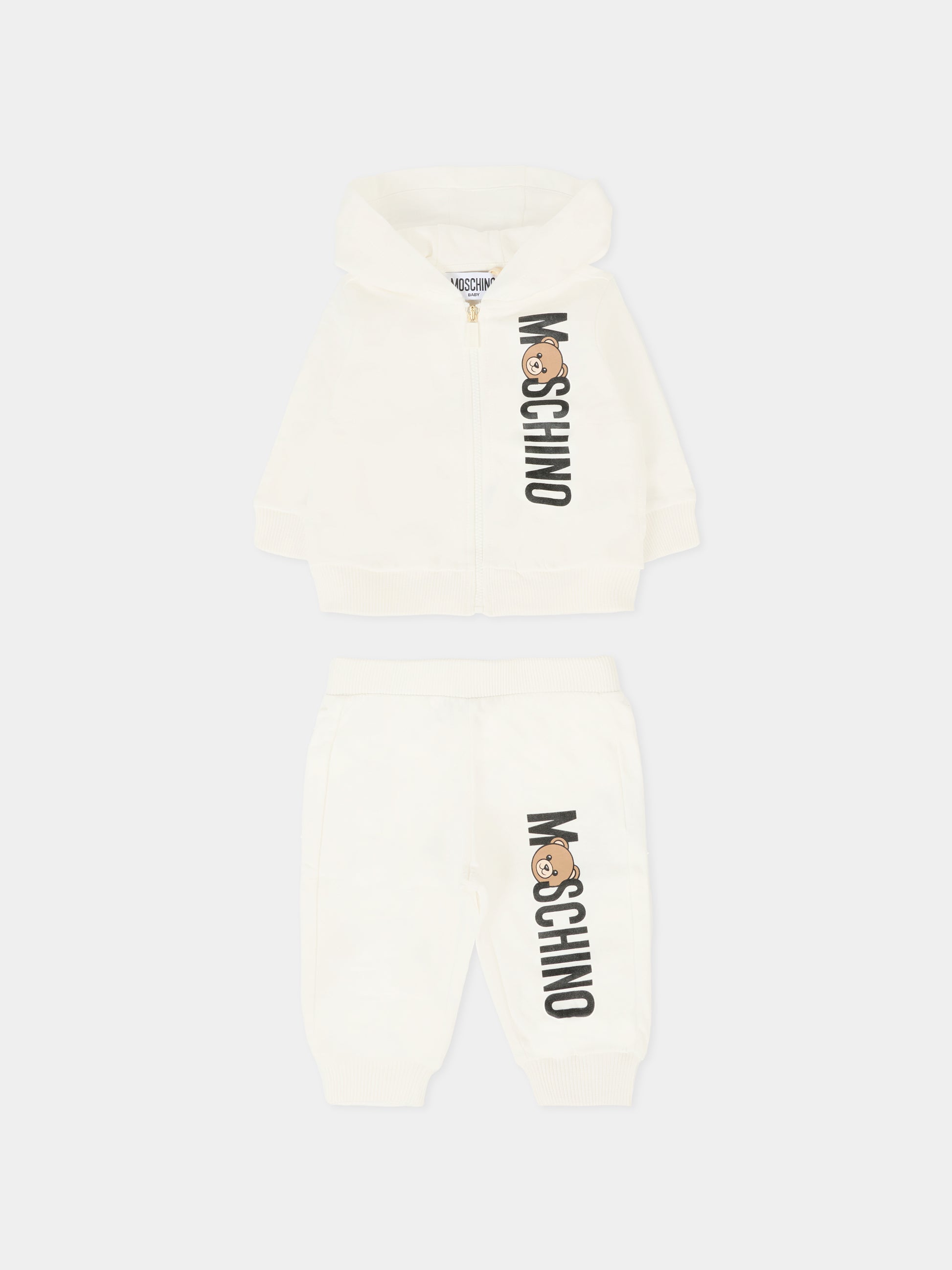 Completo avorio per neonati con Teddy Bear,Moschino Kids,MUK05D LCA63 10063