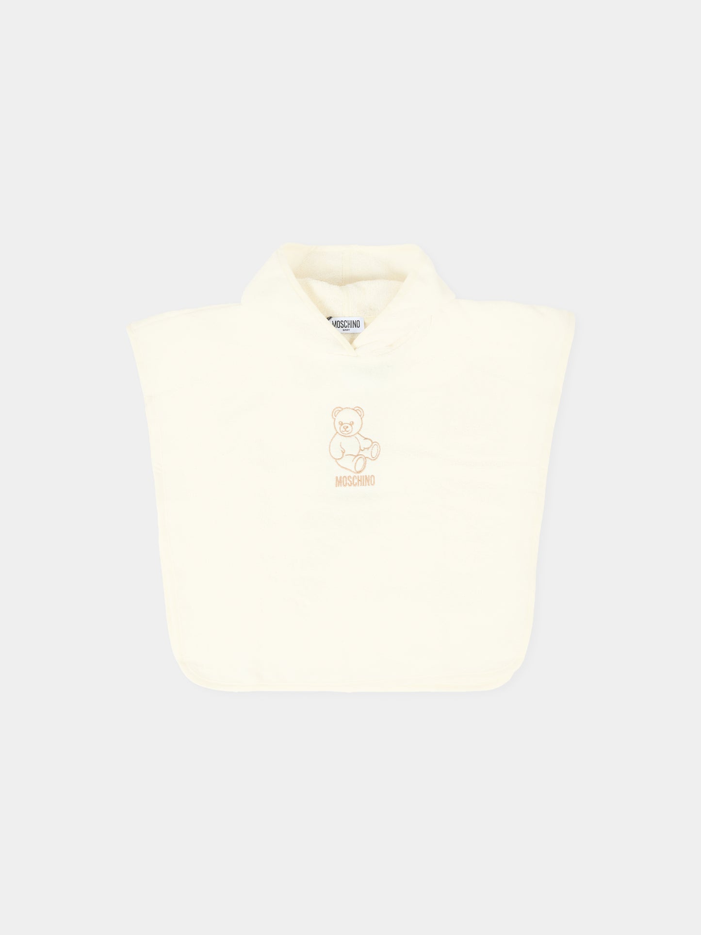 Accappatoio avorio per neonati con Teddy Bear,Moschino Kids,MUX05G LGA20 10063