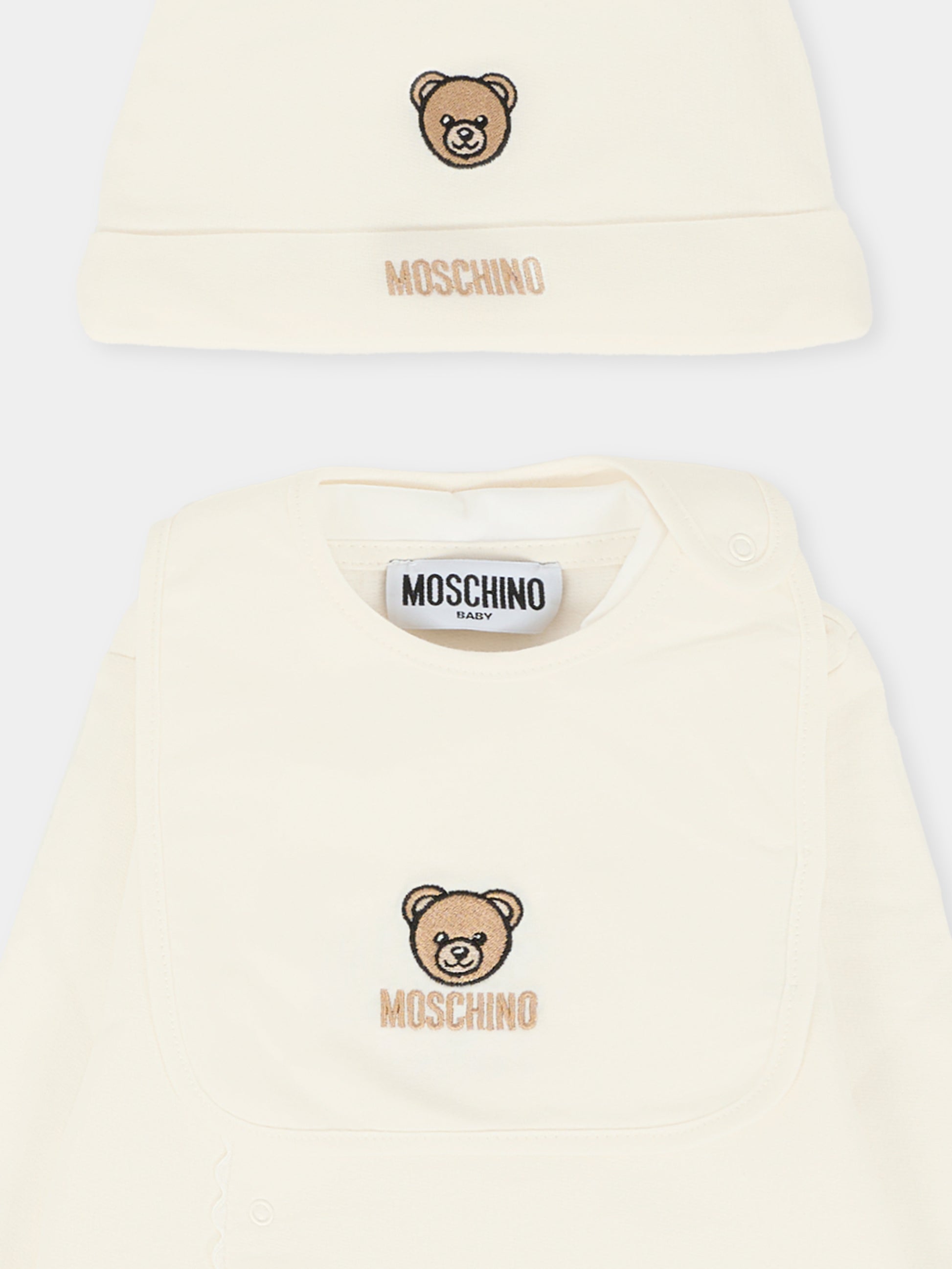 Set tutina avorio per neonati con Teddy Bear,Moschino Kids,MUY08G LCA60 10063