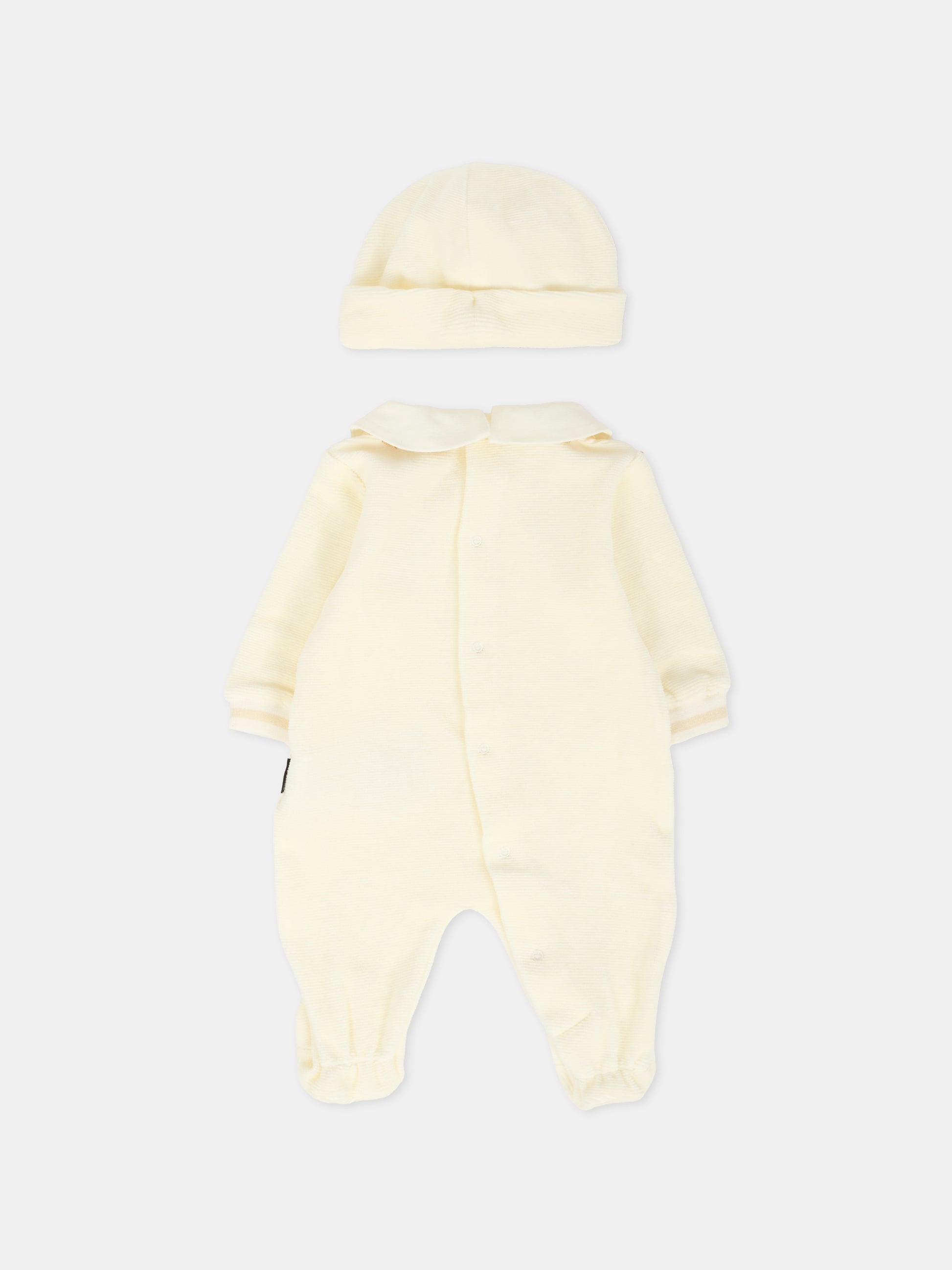 Set tutina avorio per neonati con patch Teddy Bear,Moschino Kids,MUY08H LGA27 10063