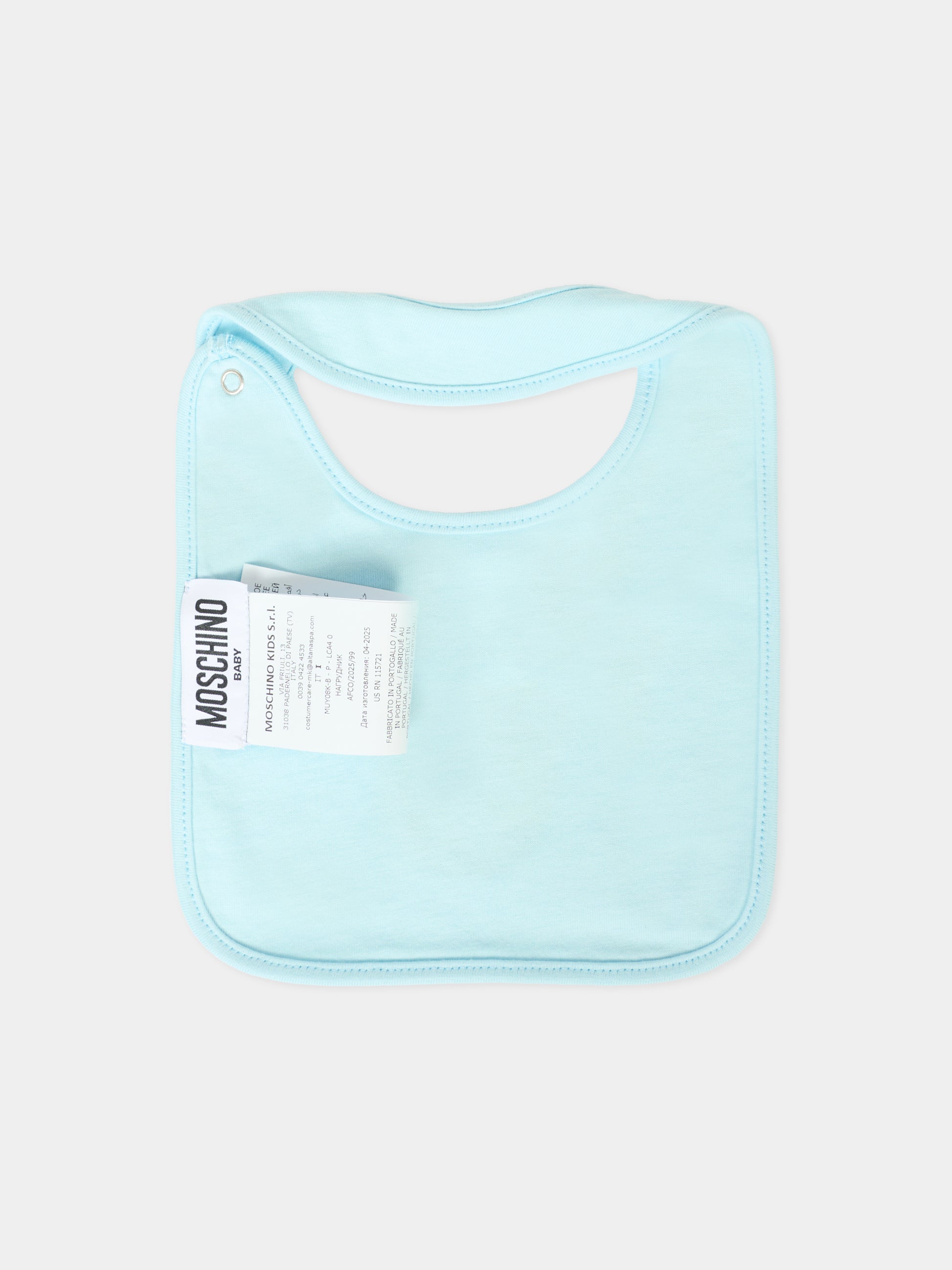 Set accessori celeste per neonato con Teddy Bear,Moschino Kids,MUY08K LCA40 40304