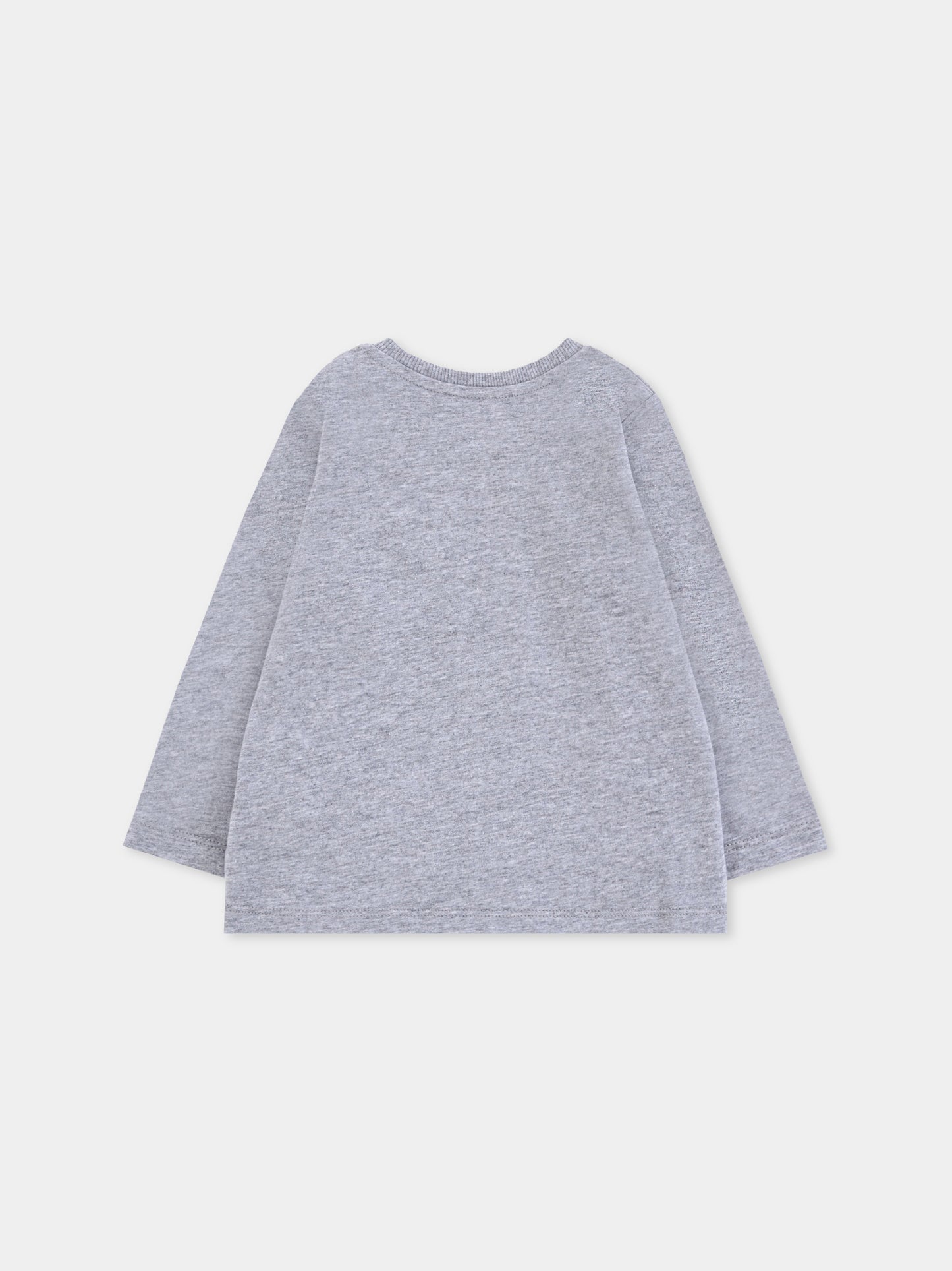 T-shirt grigia per neonati con logo e Teddy Bear,Moschino Kids,MVO00R LAA10 60901