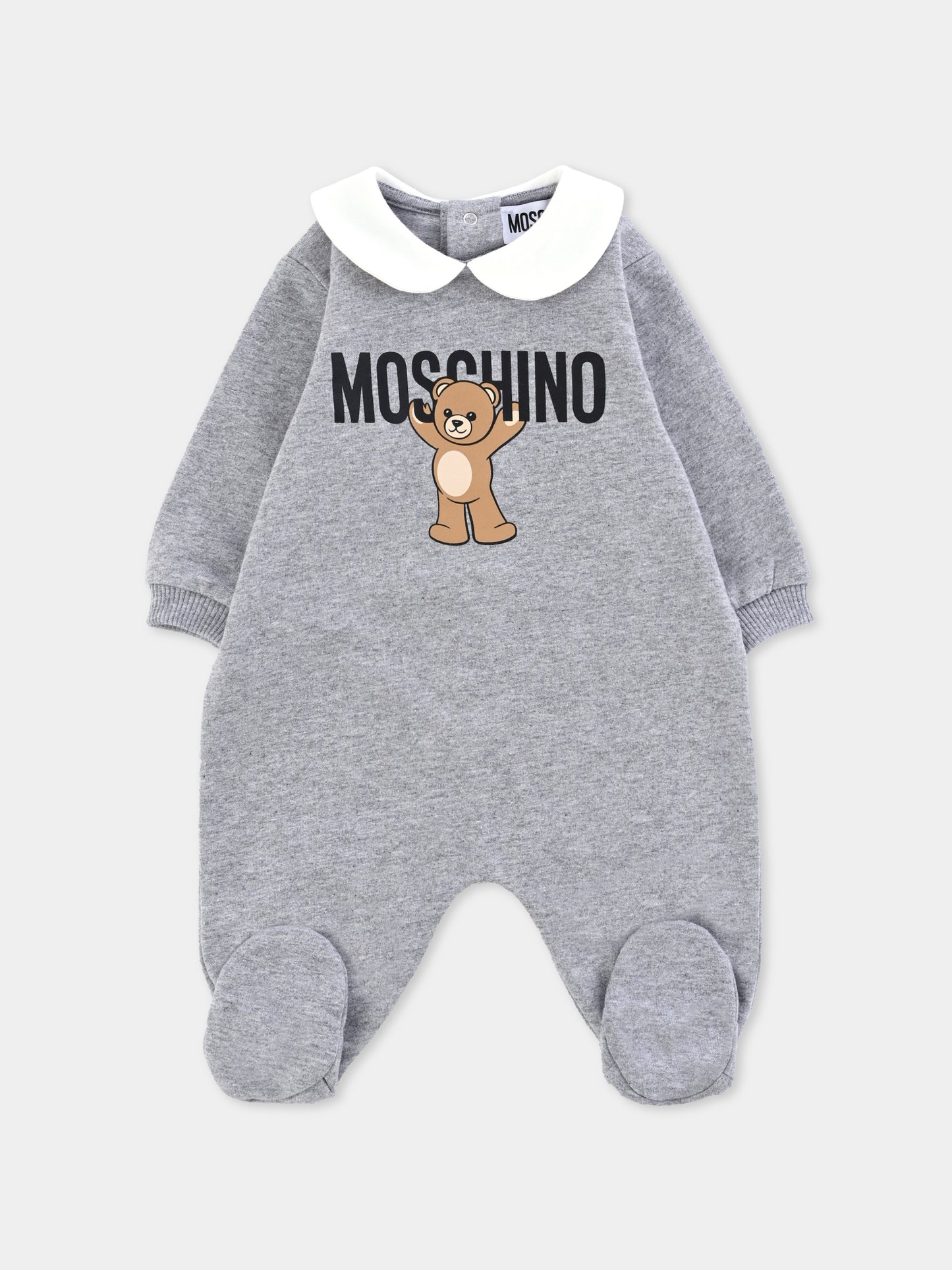 Tutina grigia per neonati con Teddy Bear,Moschino Kids,MXY037 LCA40 60901