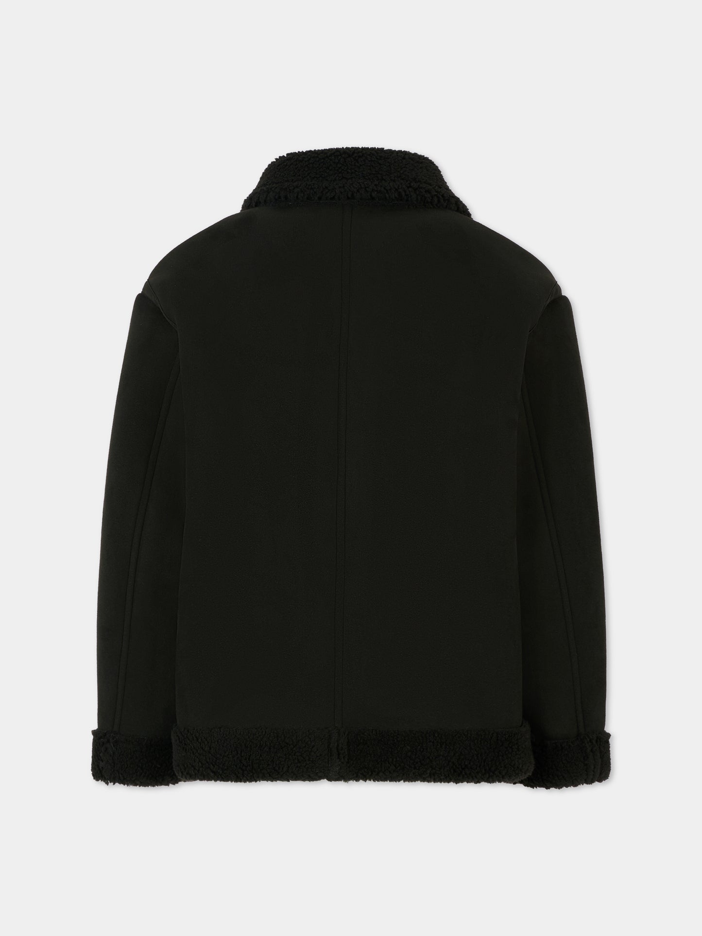 Ecopelliccia nera per bambino con patch,Dondup Kids,DMGB022 0 MO004 N000