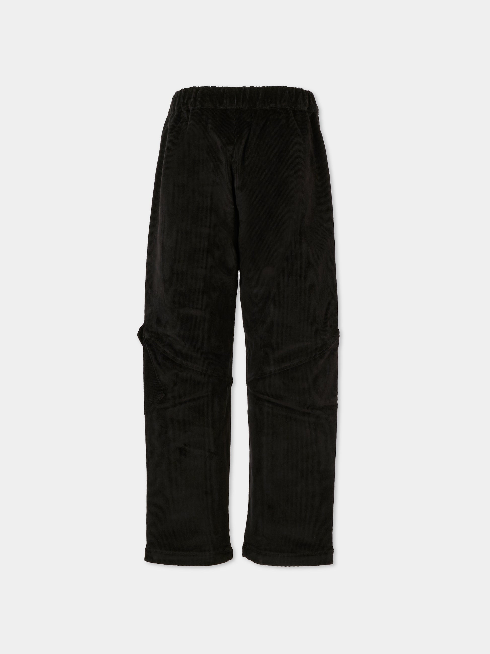 Pantaloni neri in velluto per bambino con logo,Dondup Kids,DMPA146 0 VE016 N000