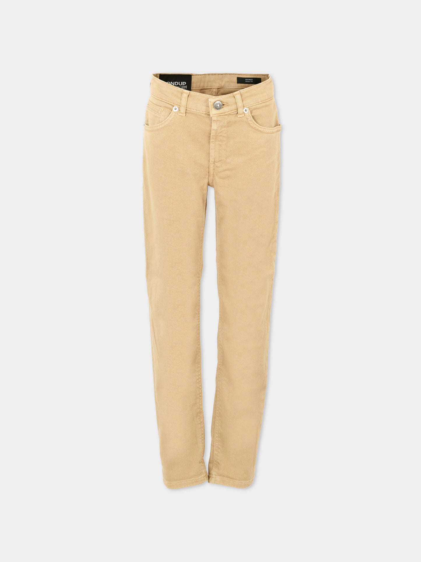 Pantaloni beige per bambino con patch logato,Dondup Kids,DMPA161 C DS039 0007