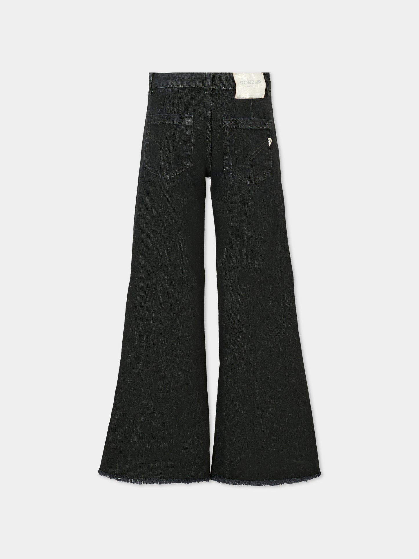 Jeans neri per bambina con patch logato,Dondup Kids,DFPA157 C DS041 N000