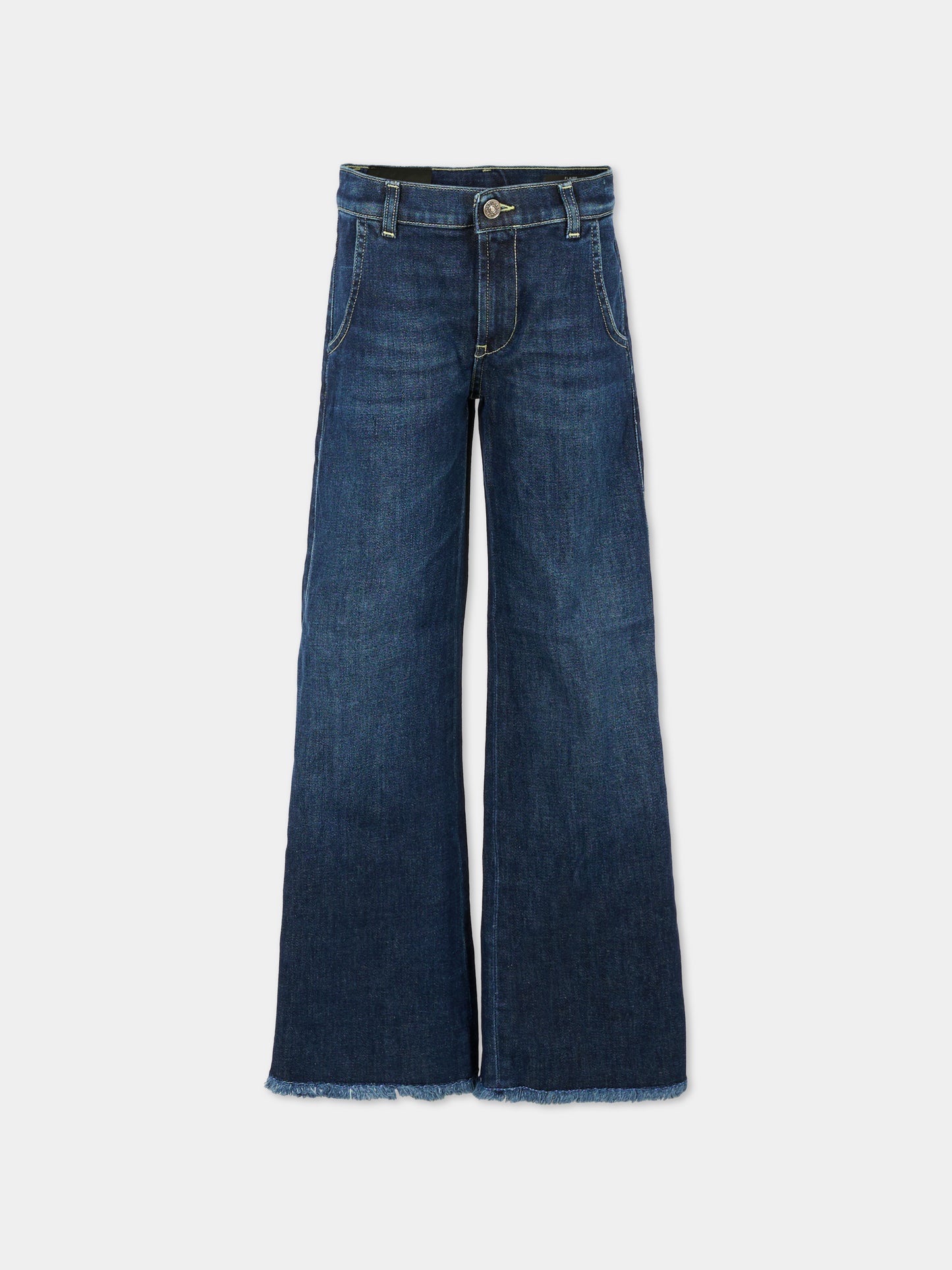 Jeans blu per bambina con patch logato,Dondup Kids,DFPA159 C DS056 4000